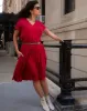 Minetta Liquid Jersey Dress - New York Red sold by Universal Standard