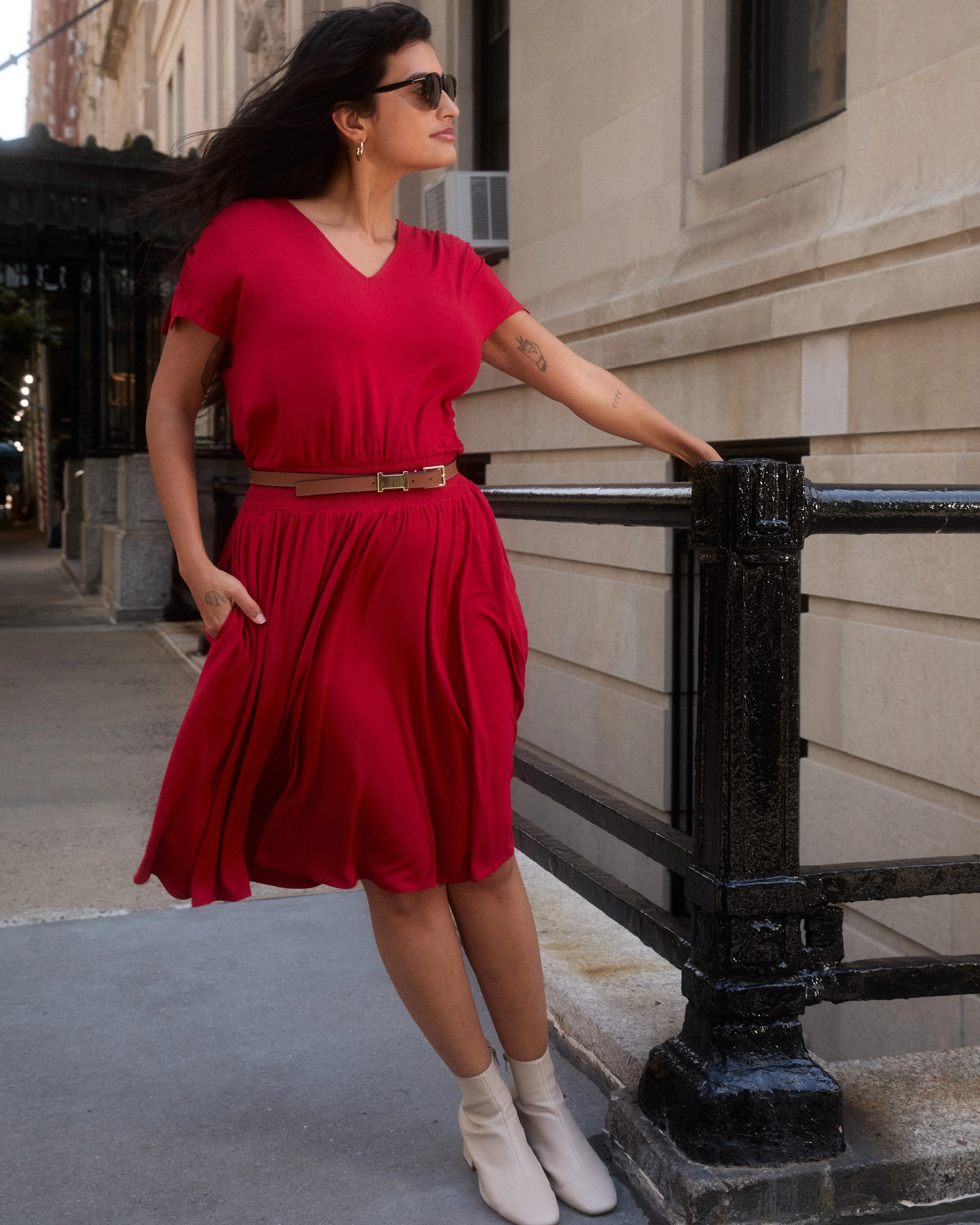 Minetta Liquid Jersey Dress - New York Red sold by Universal Standard product image thumbnail 2