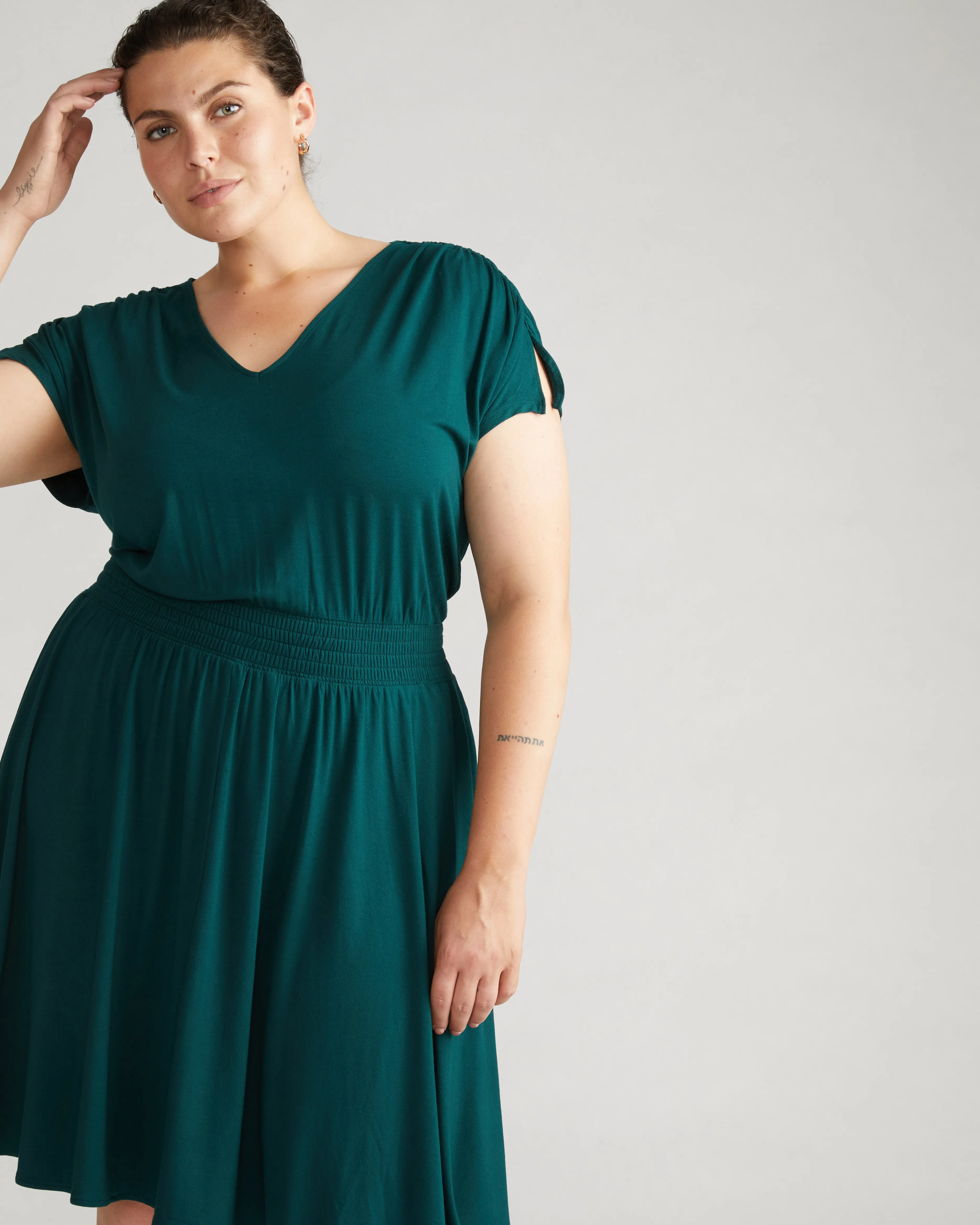 Minetta Liquid Jersey Dress - Forest Green sold by Universal Standard product image thumbnail 5