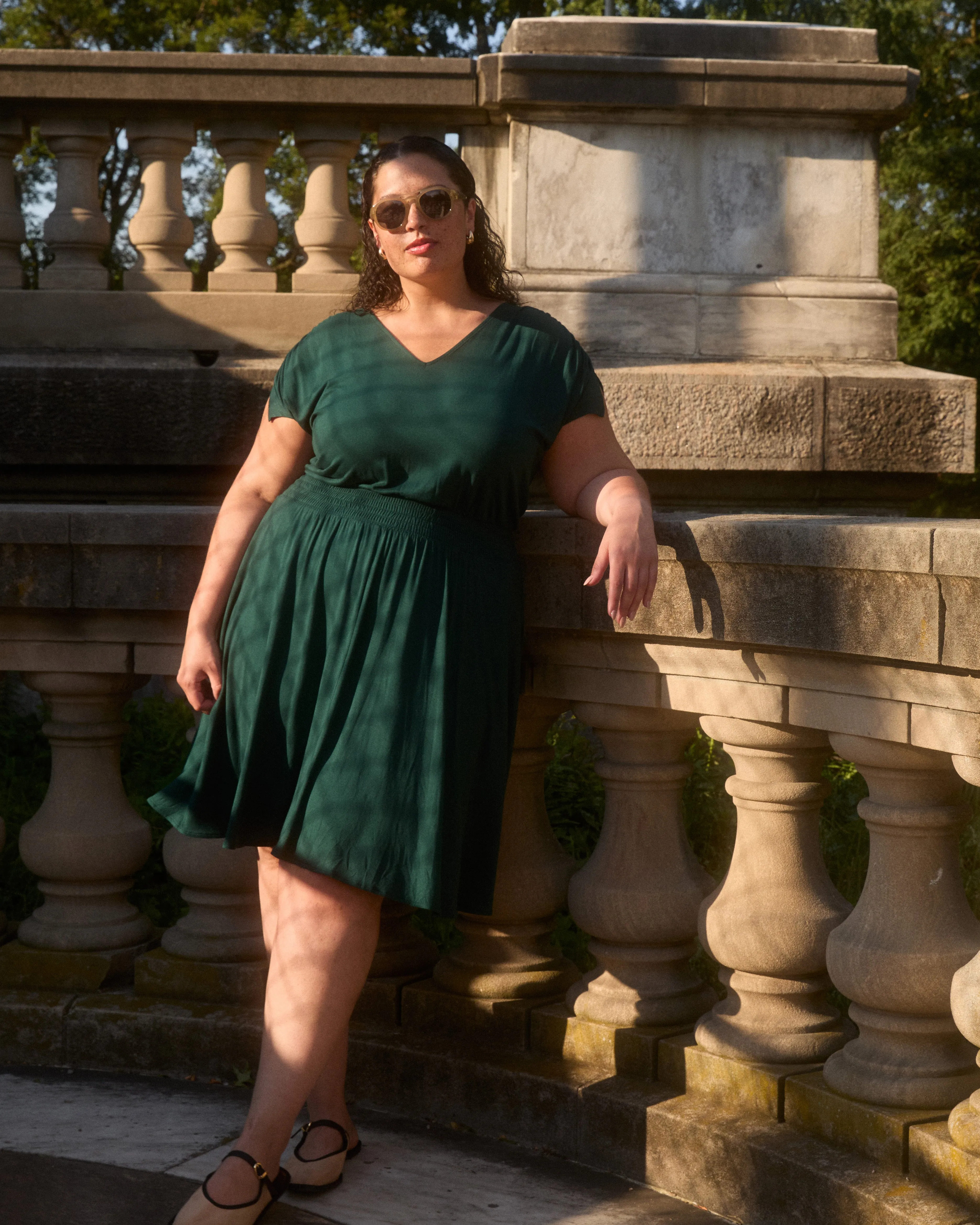 Minetta Liquid Jersey Dress - Forest Green sold by Universal Standard product image thumbnail 2
