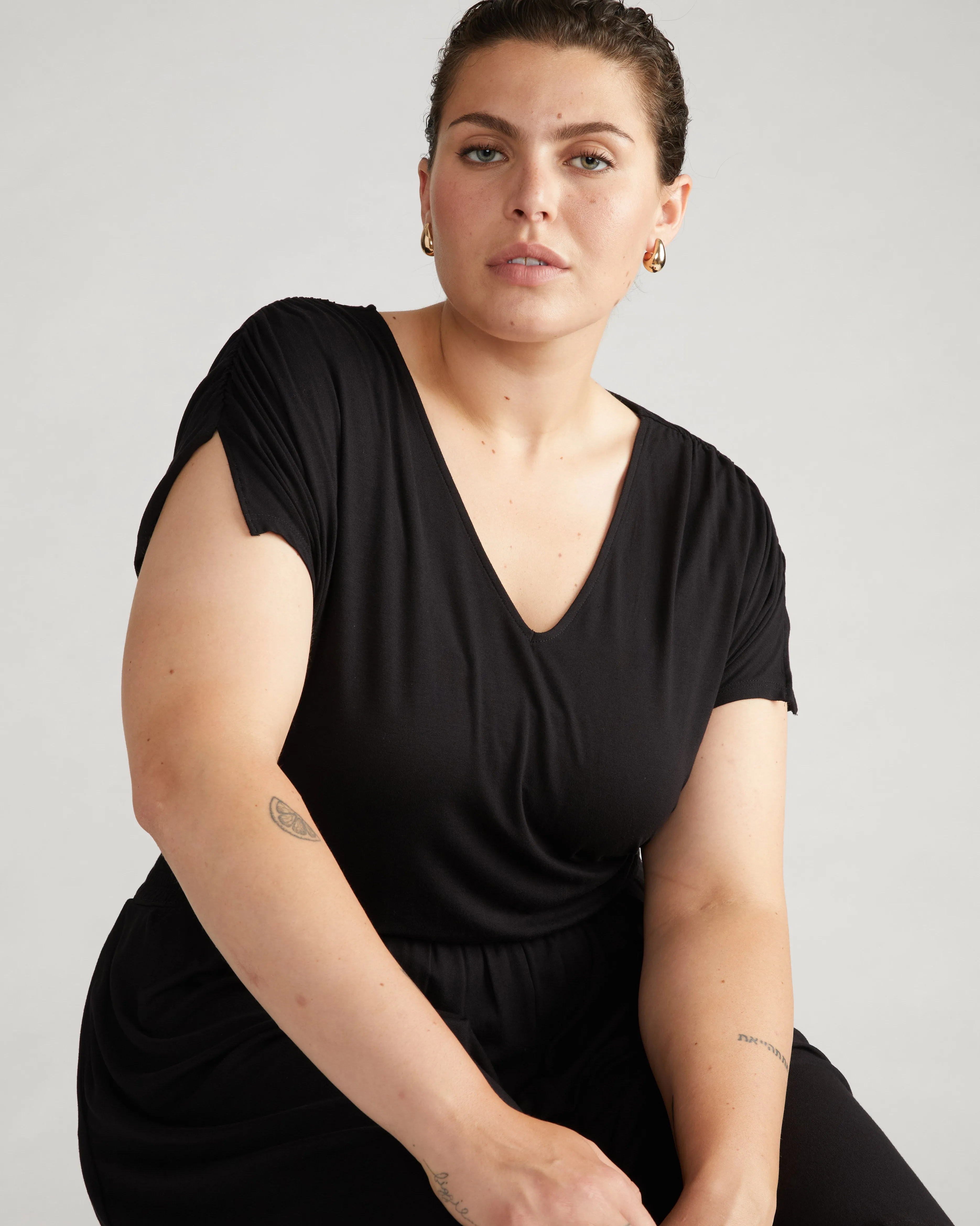 Minetta Liquid Jersey Dress - Black sold by Universal Standard product image thumbnail 3