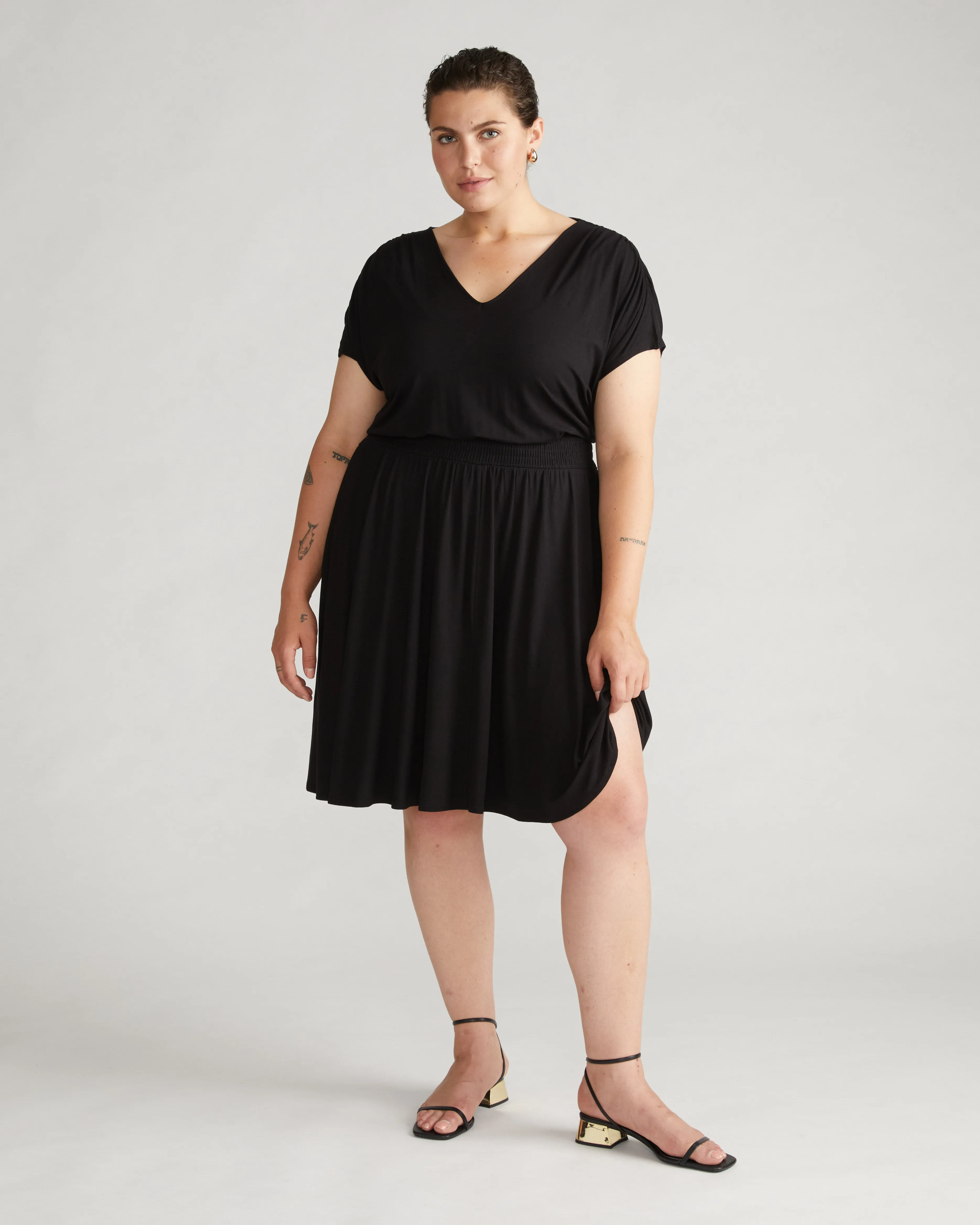 Minetta Liquid Jersey Dress - Black sold by Universal Standard