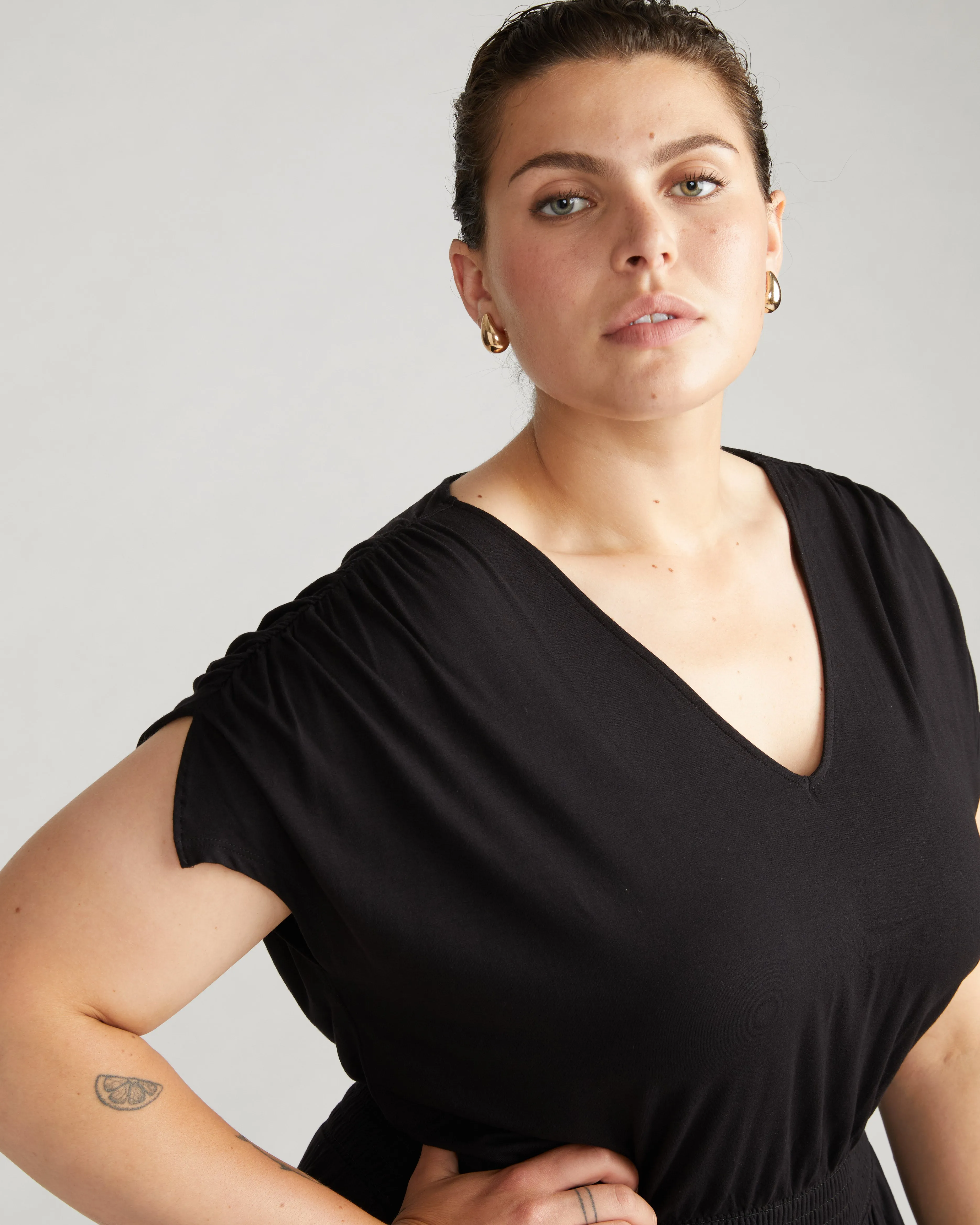Minetta Liquid Jersey Dress - Black sold by Universal Standard product image thumbnail 2