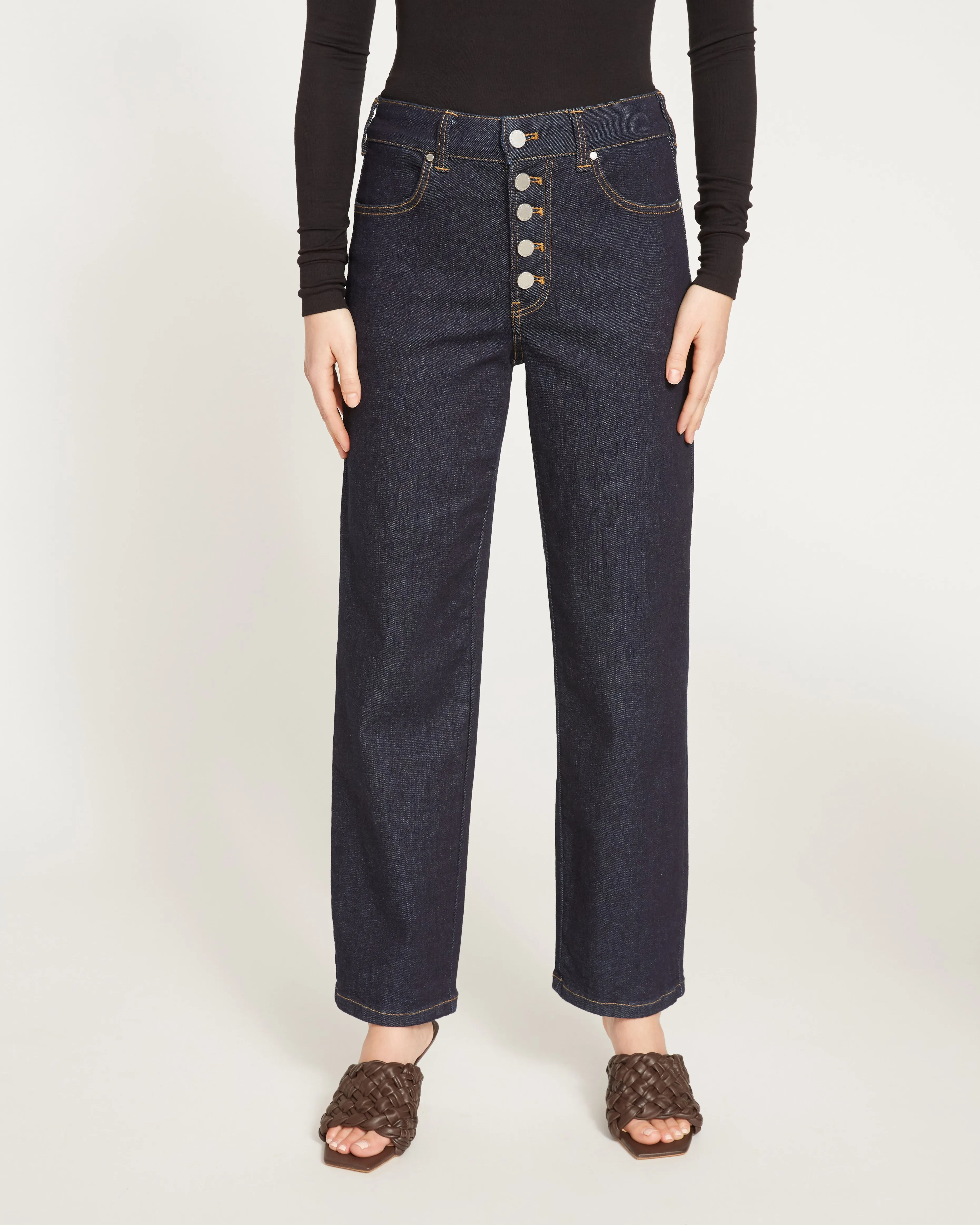 Dolly High Rise Button Fly Straight Leg Jeans - Vintage Indigo Selvedge sold by Universal Standard product image thumbnail 5