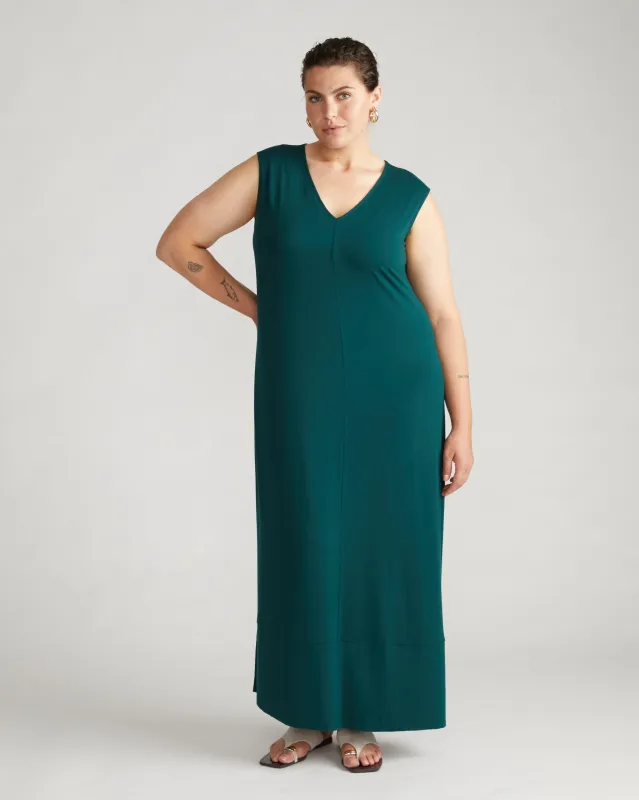 Claremont Liquid Jersey Sheath Dress - Forest Green sold by Universal Standard