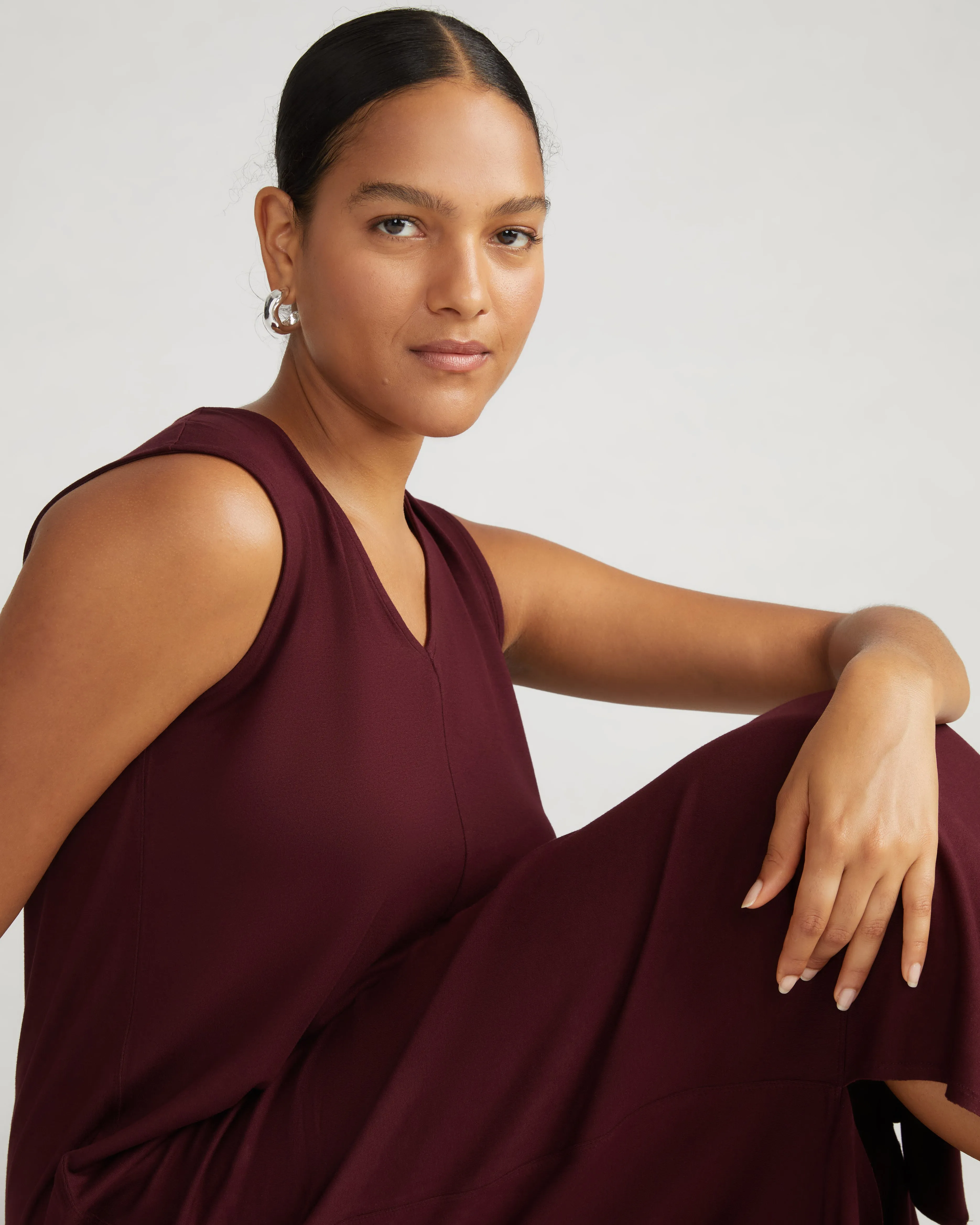 Claremont Liquid Jersey Sheath Dress - Black Cherry sold by Universal Standard product image thumbnail 3