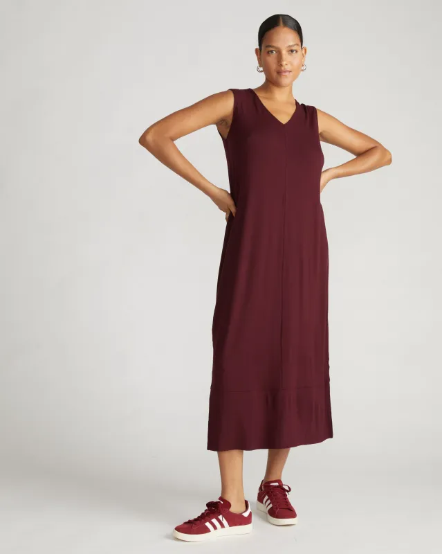 Claremont Liquid Jersey Sheath Dress - Black Cherry sold by Universal Standard