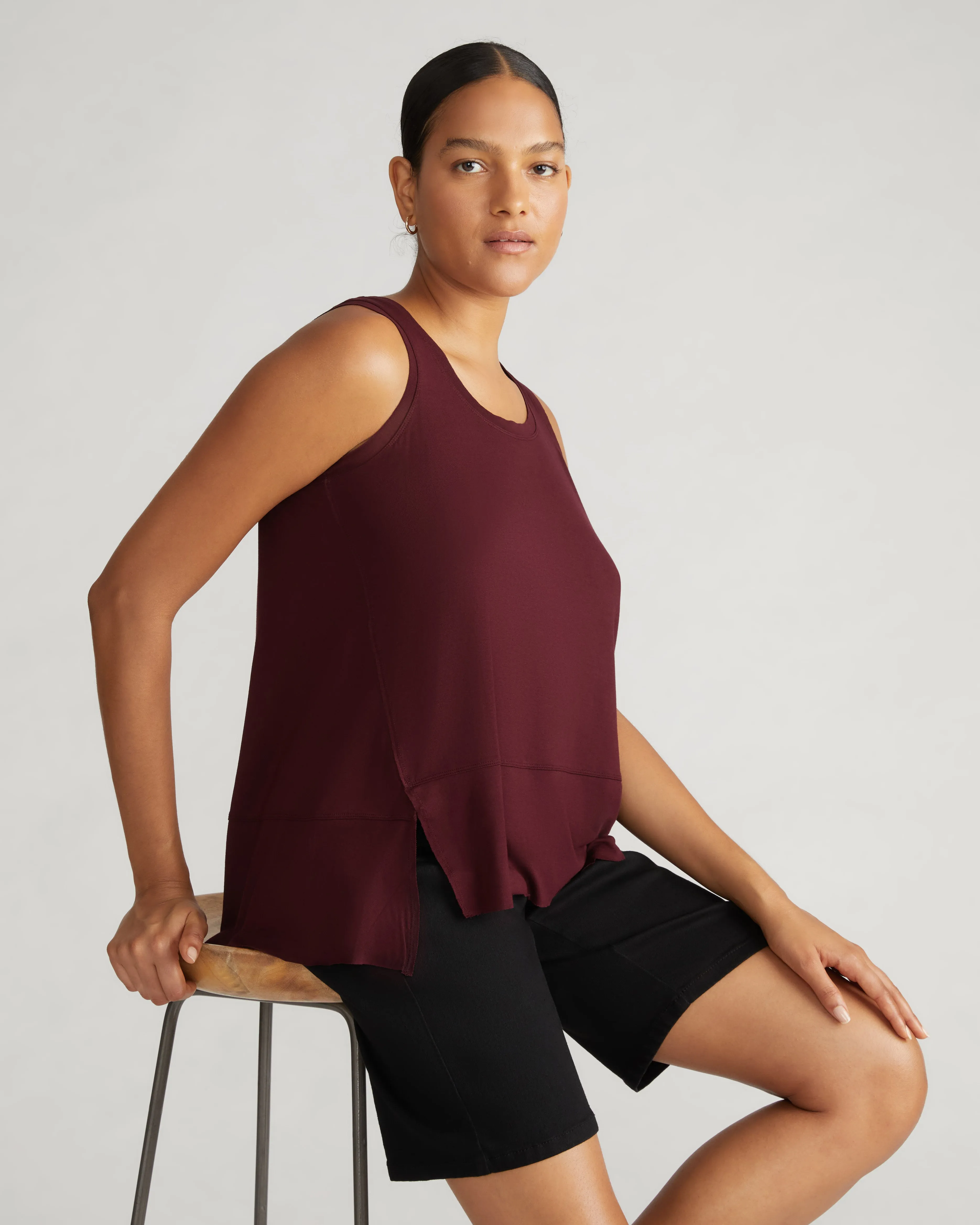 Hudson Liquid Jersey Tank - Black Cherry sold by Universal Standard product image thumbnail 2