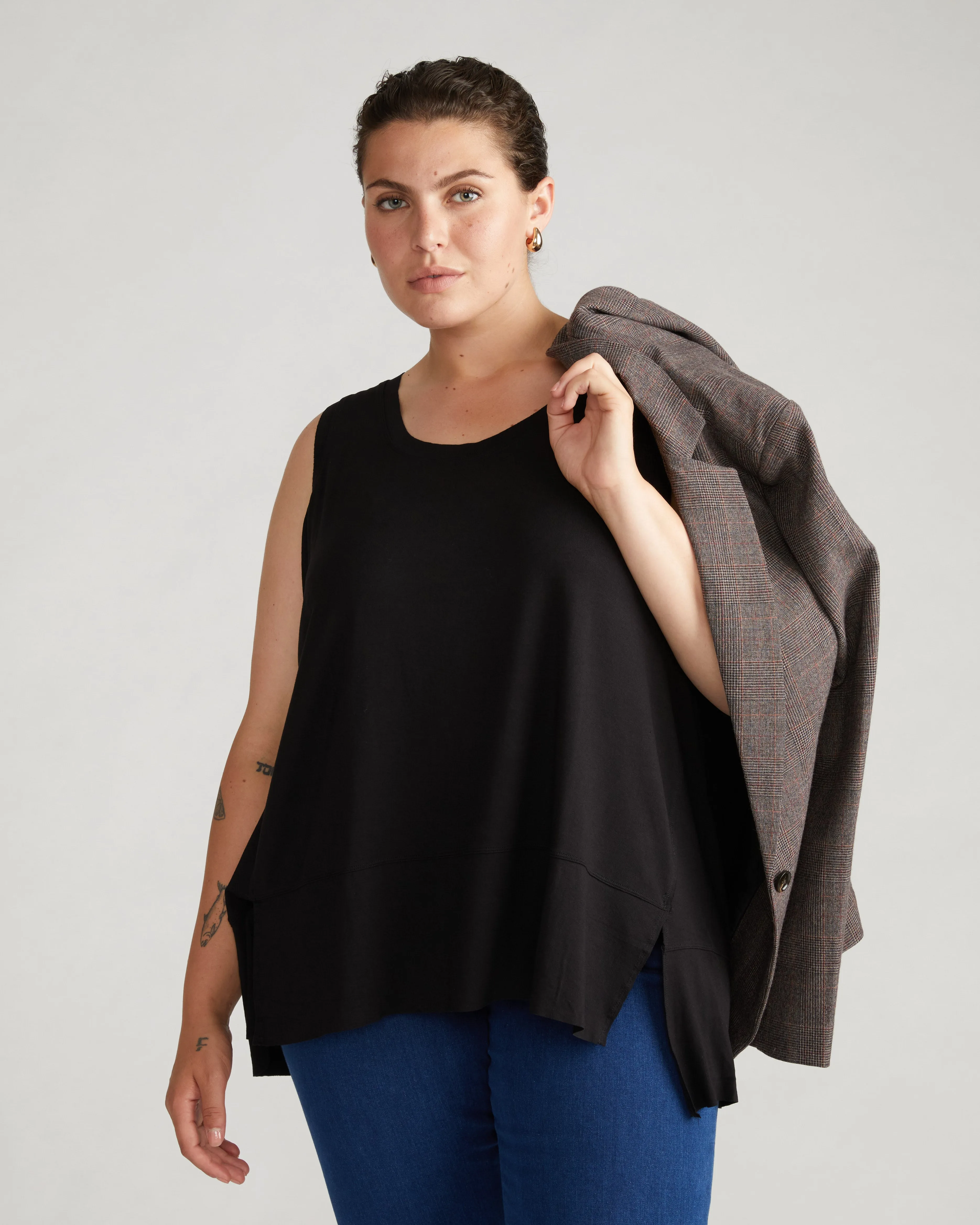 Hudson Liquid Jersey Tank - Black sold by Universal Standard