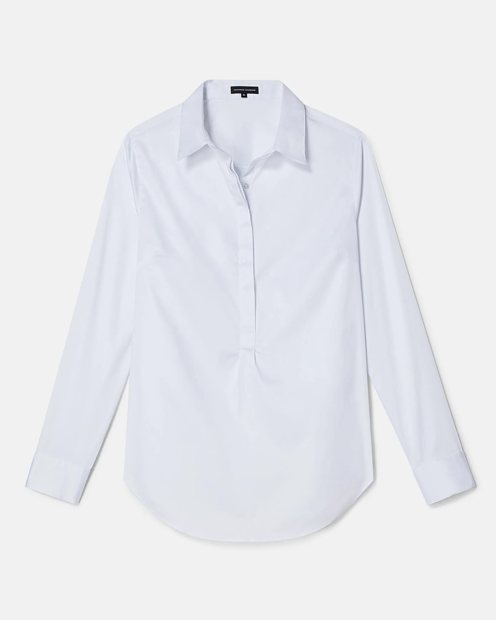 Elbe Popover Stretch Poplin Shirt Petite Fit - White sold by Universal Standard