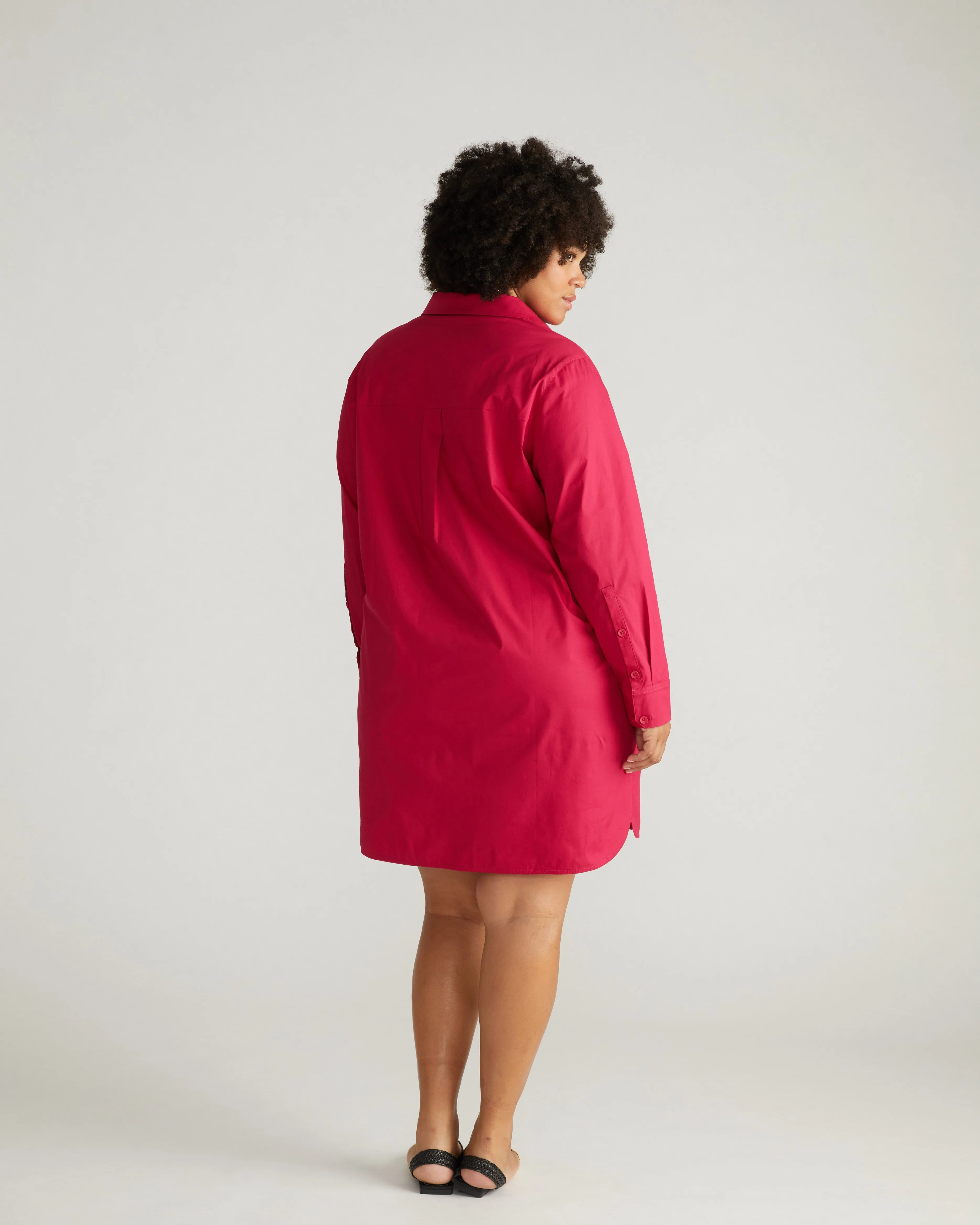 Stretch Poplin Rubicon Shirtdress - Cerise sold by Universal Standard product image thumbnail 3