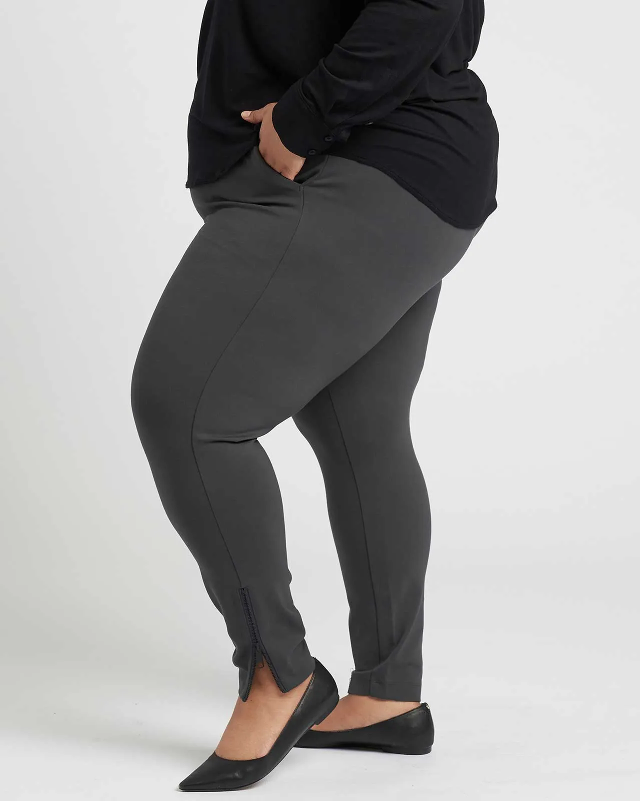 Moro Pocket Signature Ponte Pants - Black Sand sold by Universal Standard product image thumbnail 5