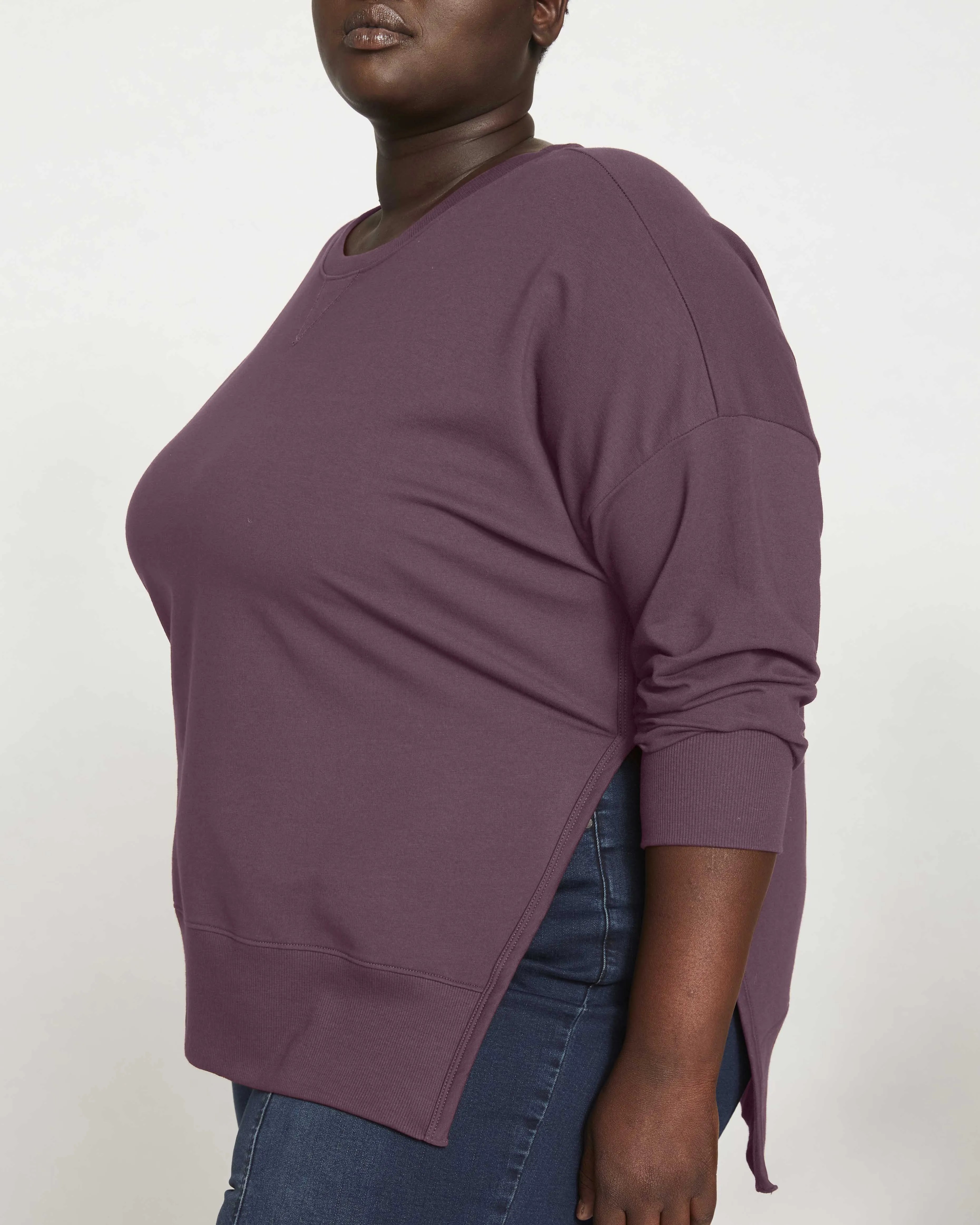 Fiona Side Slit Sweatshirt - Faded Plum sold by Universal Standard product image thumbnail 2