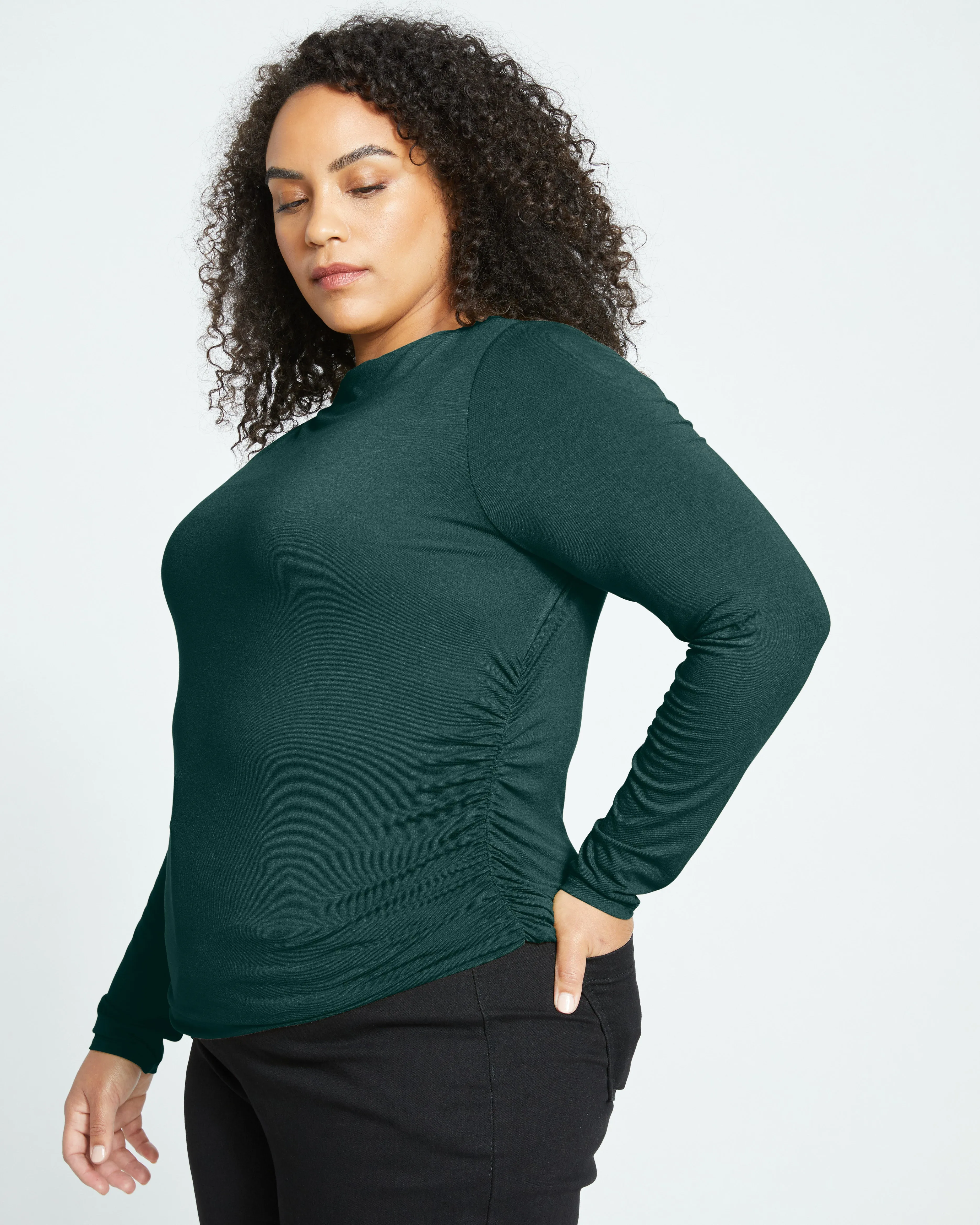 Louise Long Sleeve Liquid Jersey Top - Forest Green sold by Universal Standard product image thumbnail 2