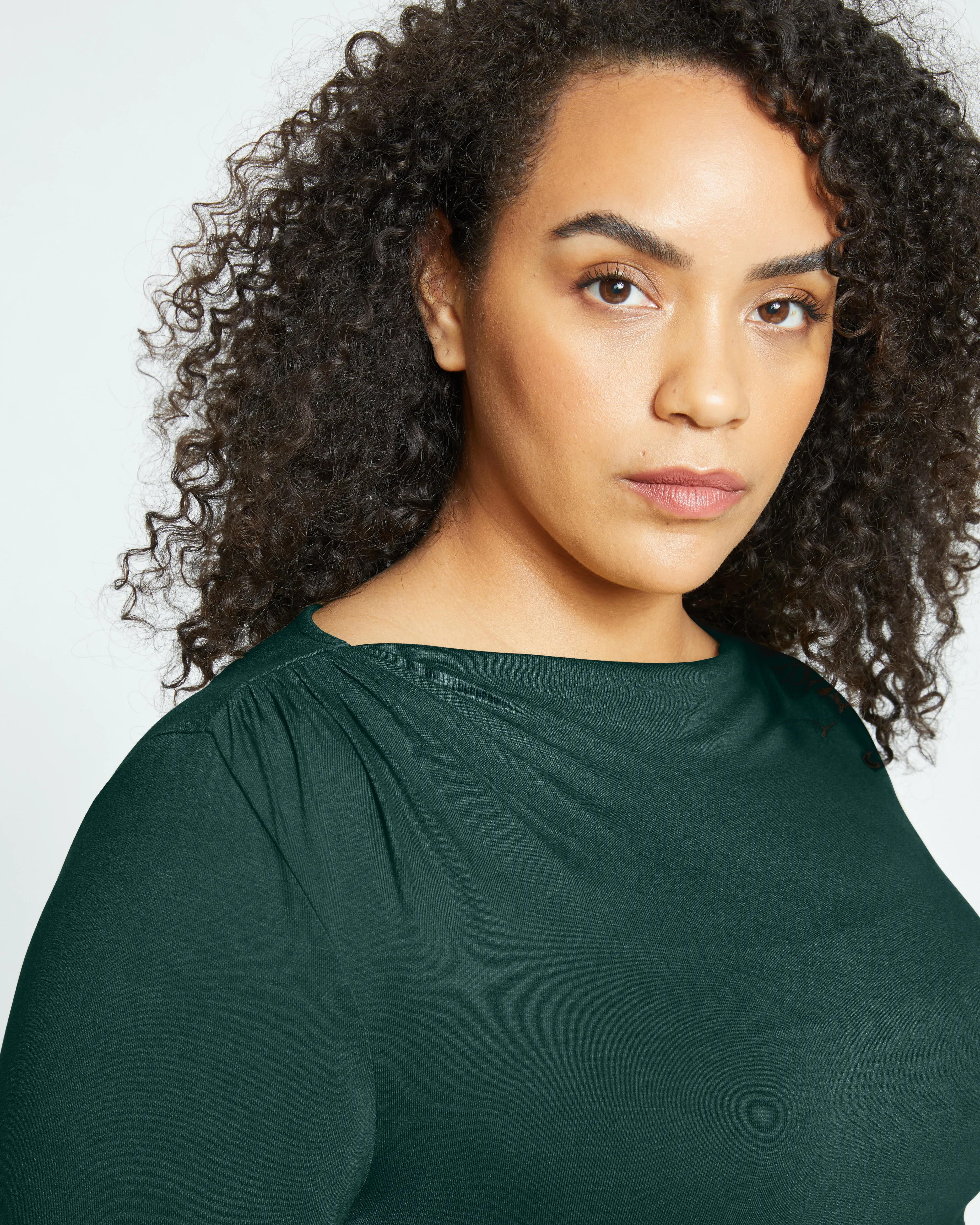 Louise Long Sleeve Liquid Jersey Top - Forest Green sold by Universal Standard