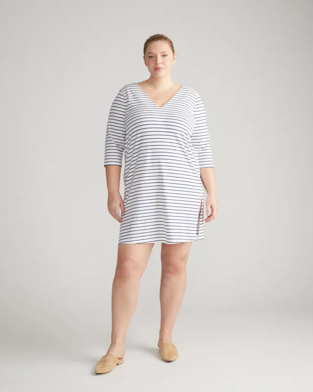 UltimateS Aubrey Sleep Dress - White/Cenote Stripe sold by Universal Standard