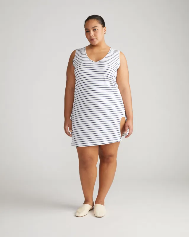 UltimateS Meko Nightie - White/Cenote Stripe sold by Universal Standard