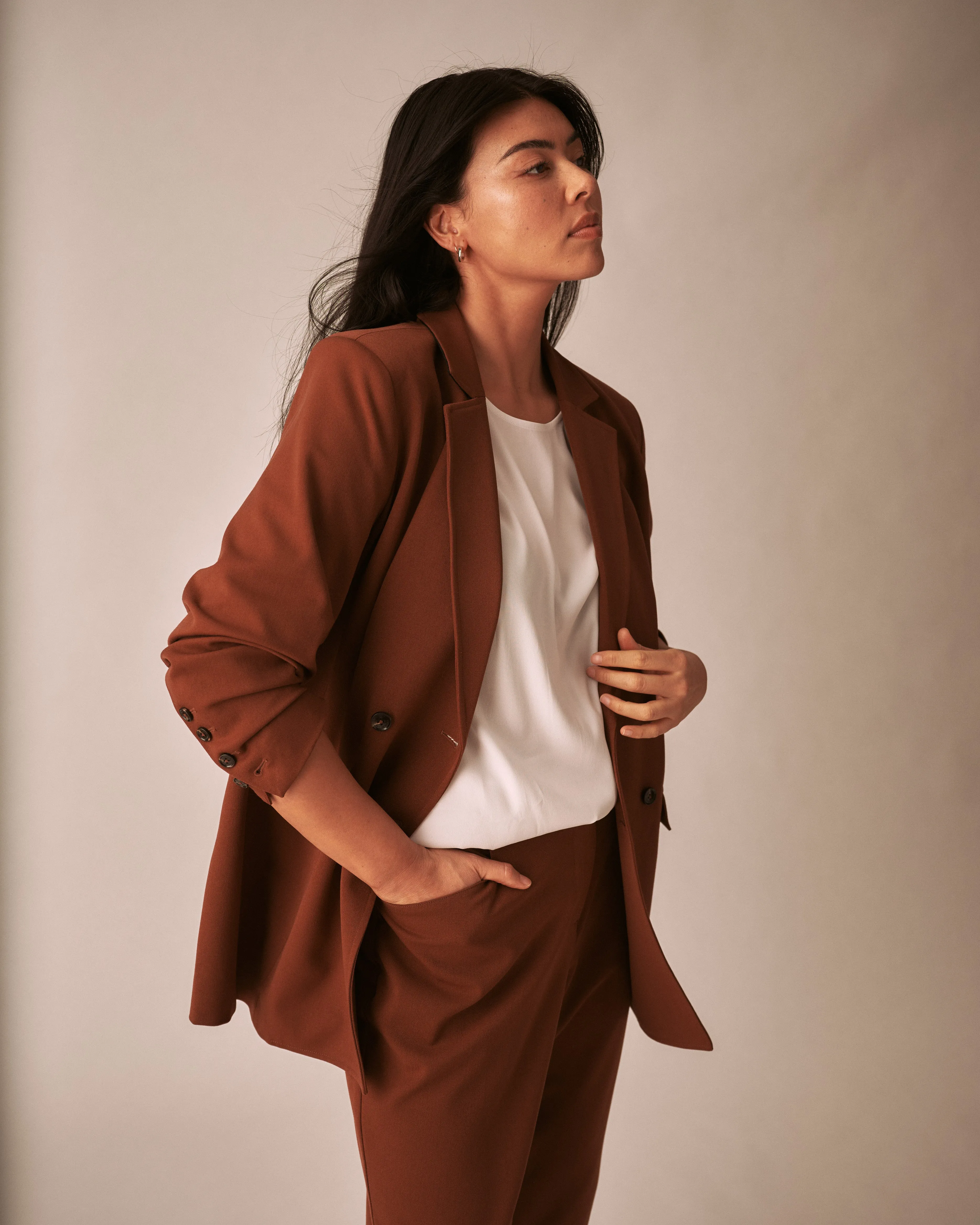 All Day Warren Double Breasted Blazer - Pony sold by Universal Standard