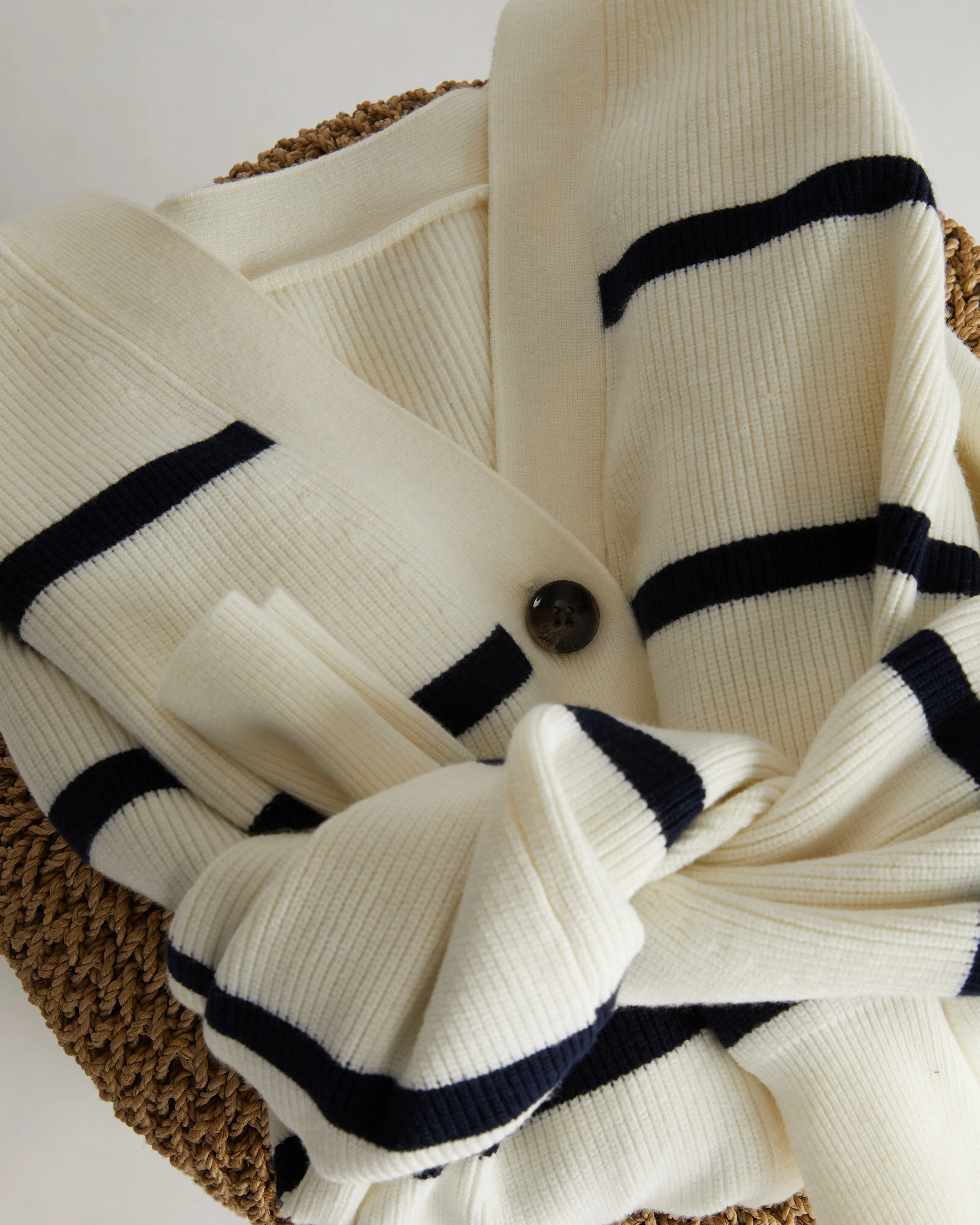 Better-Than-Wool Cardigan - White/Navy sold by Universal Standard product image thumbnail 5