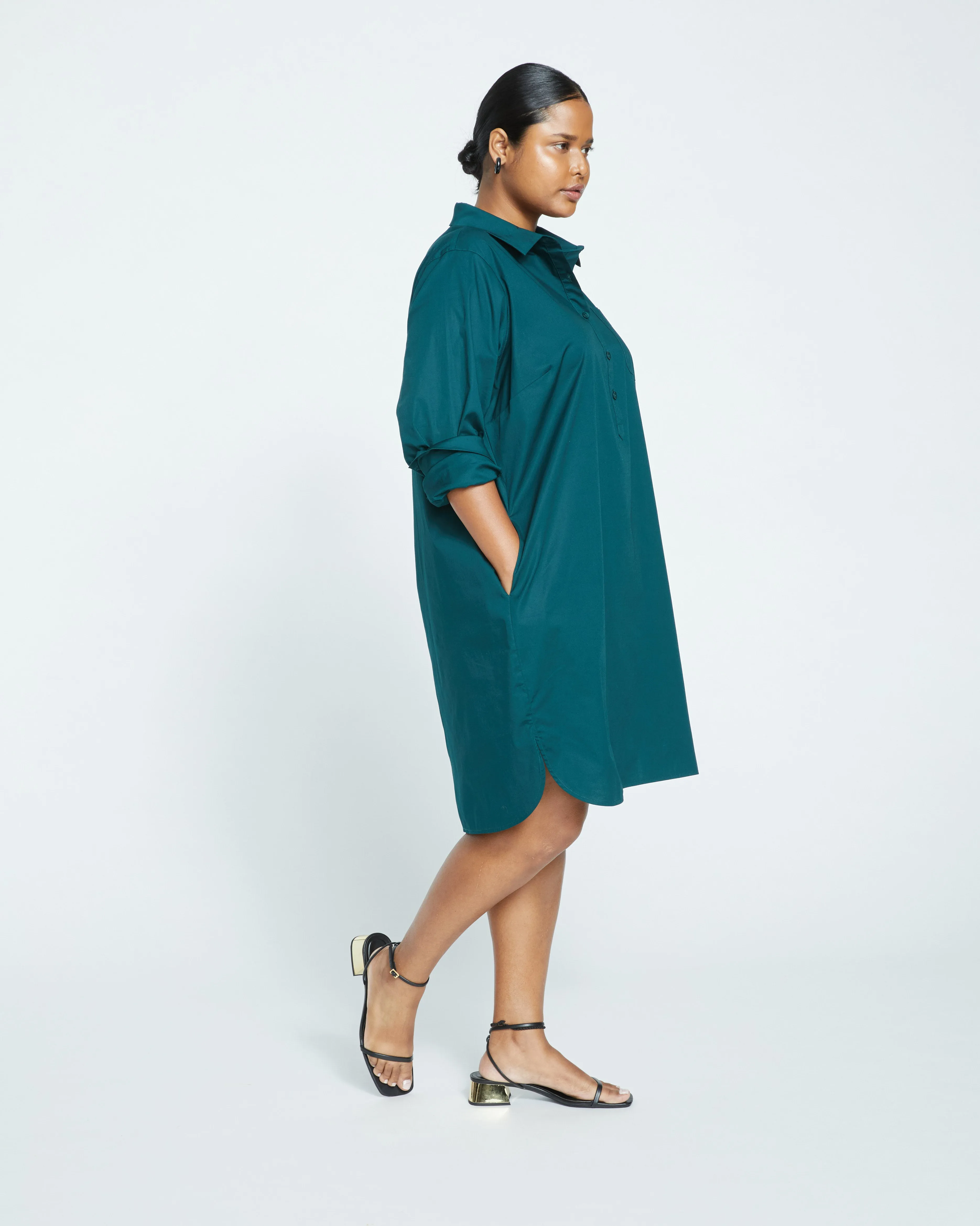 Stretch Poplin Rubicon Shirtdress - Forest Green sold by Universal Standard product image thumbnail 3
