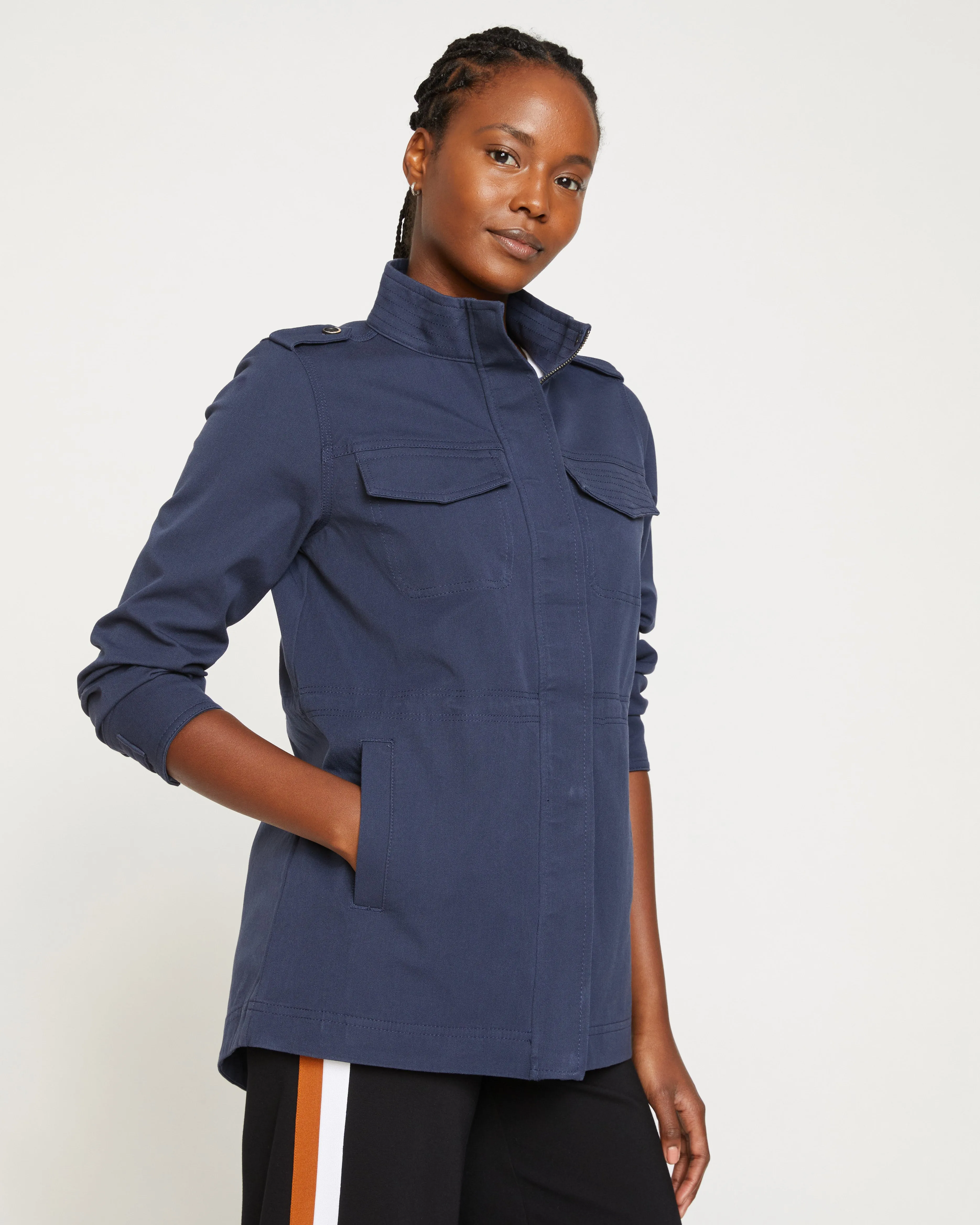 Vineyard Stretch Cotton Twill Jacket - Navy sold by Universal Standard product image thumbnail 3