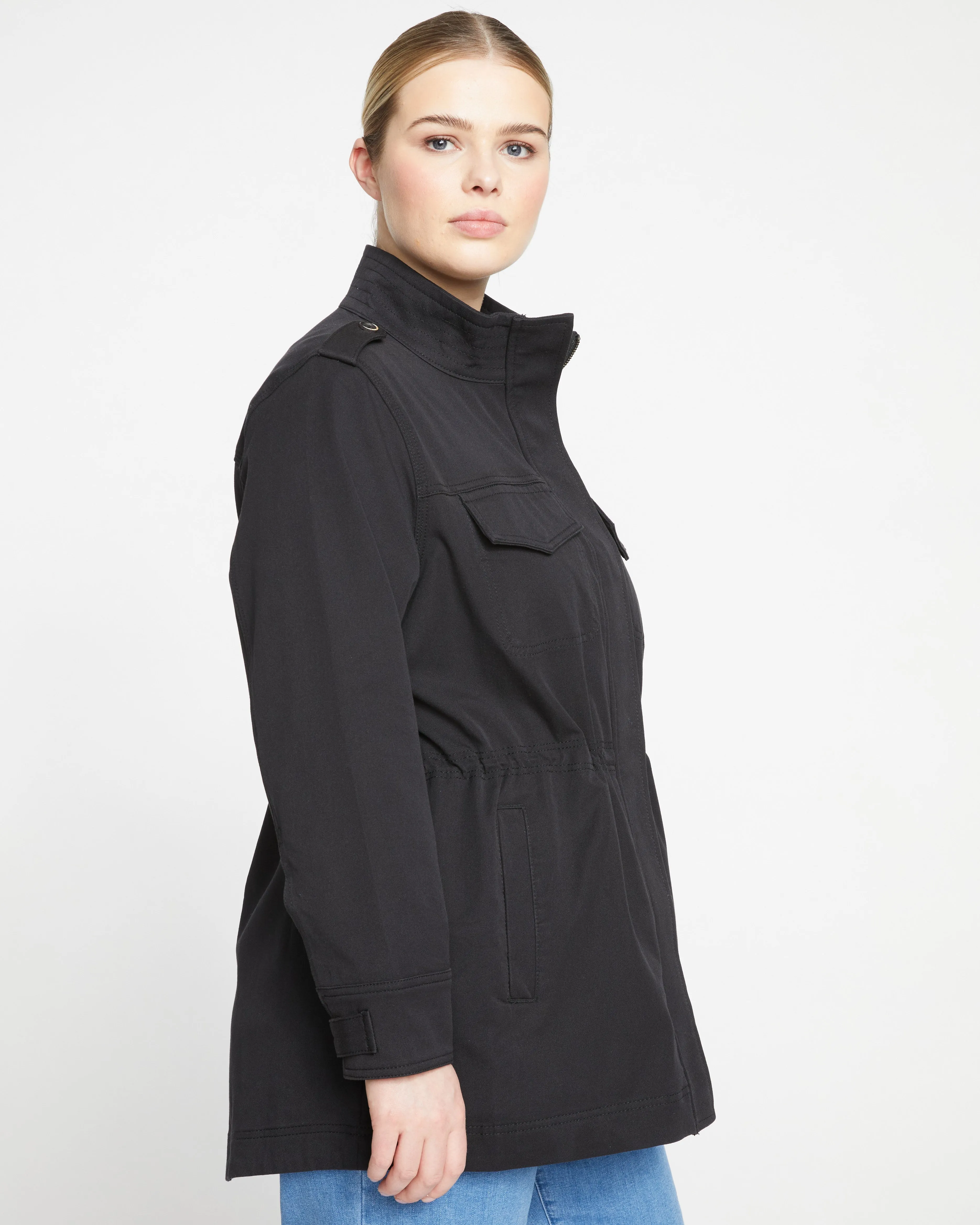 Vineyard Stretch Cotton Twill Jacket - Black sold by Universal Standard product image thumbnail 3