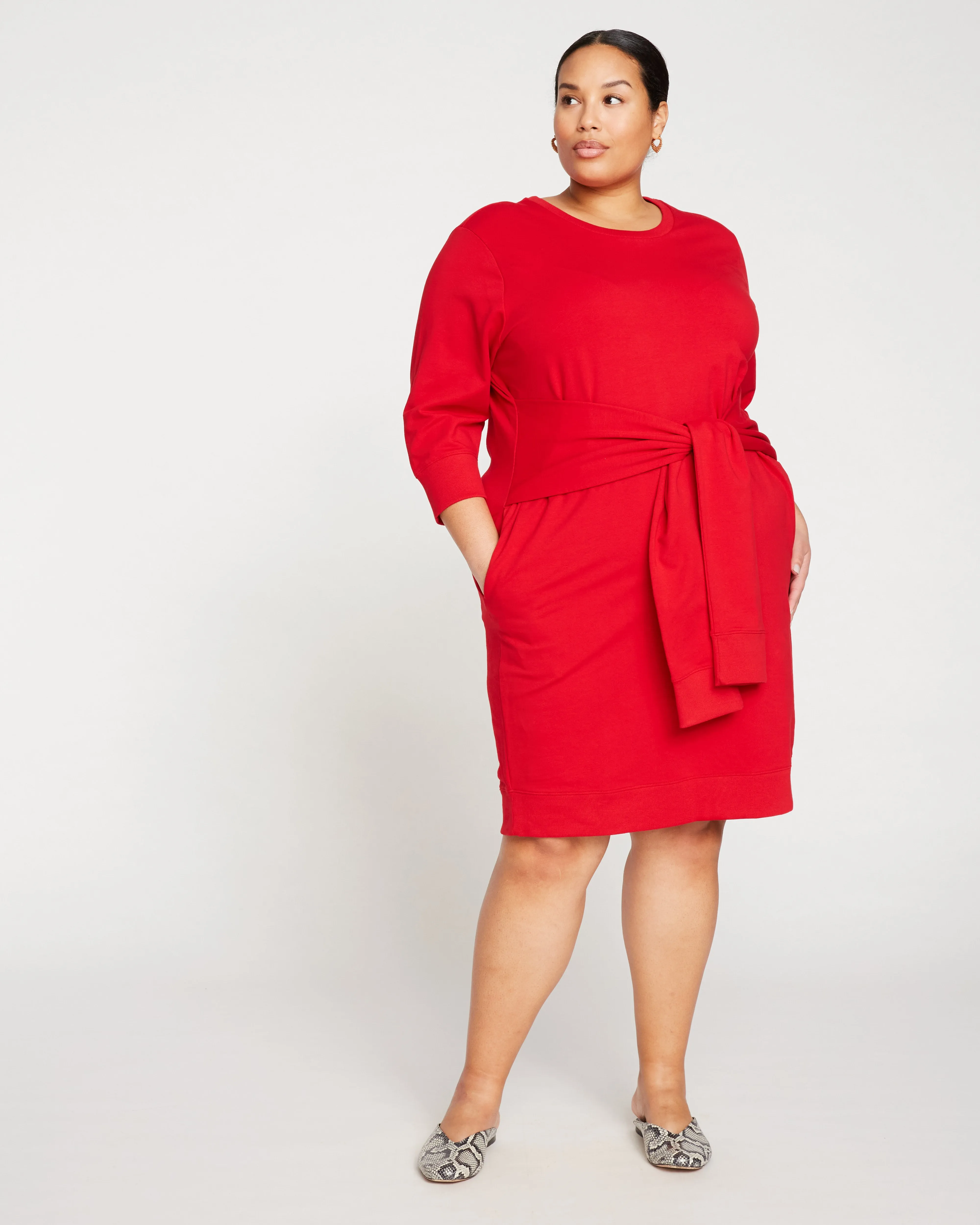 Misa Tie Sweatshirt Dress - Red sold by Universal Standard product image thumbnail 2