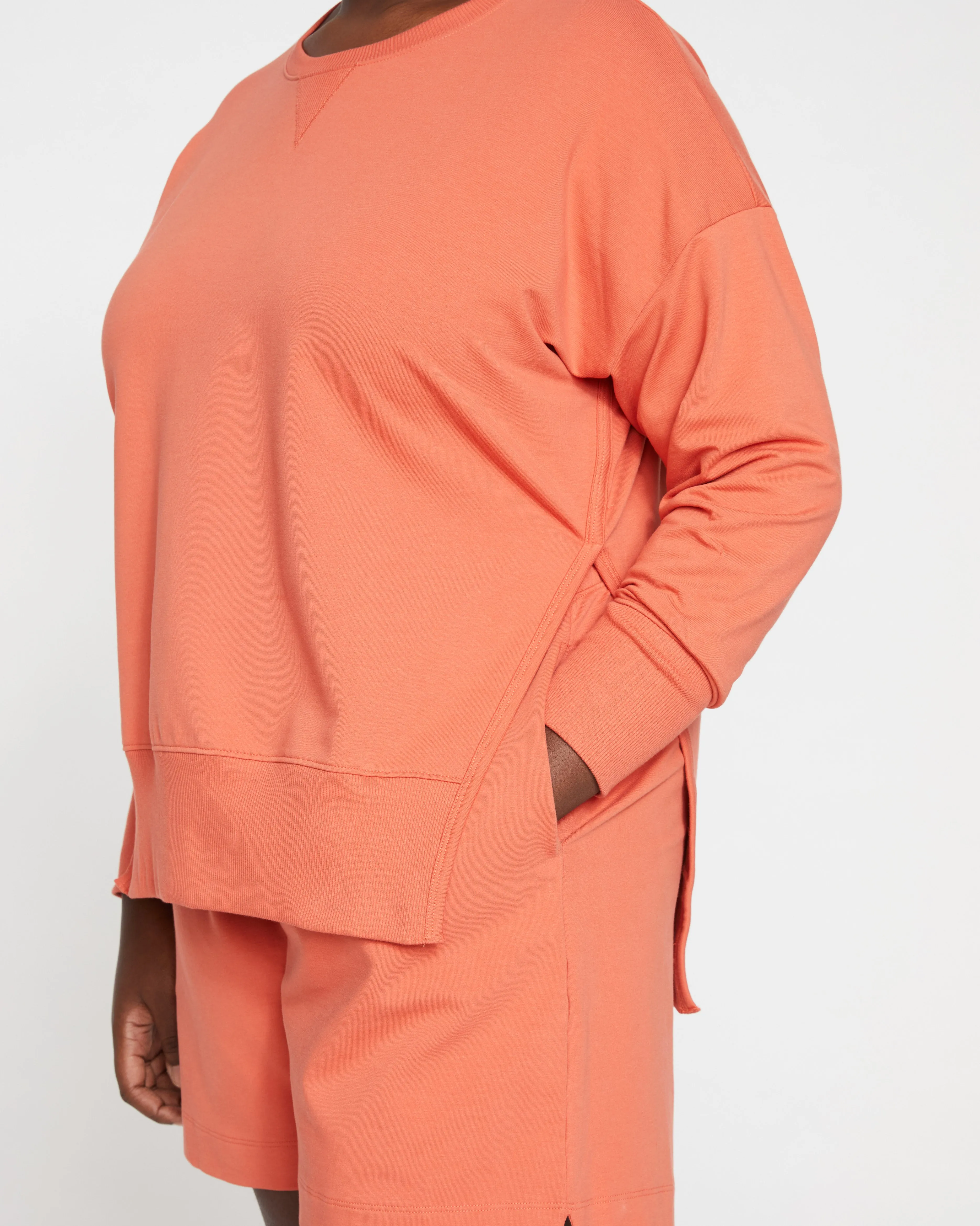 Fiona Side Slit Sweatshirt - Aperol sold by Universal Standard product image thumbnail 2