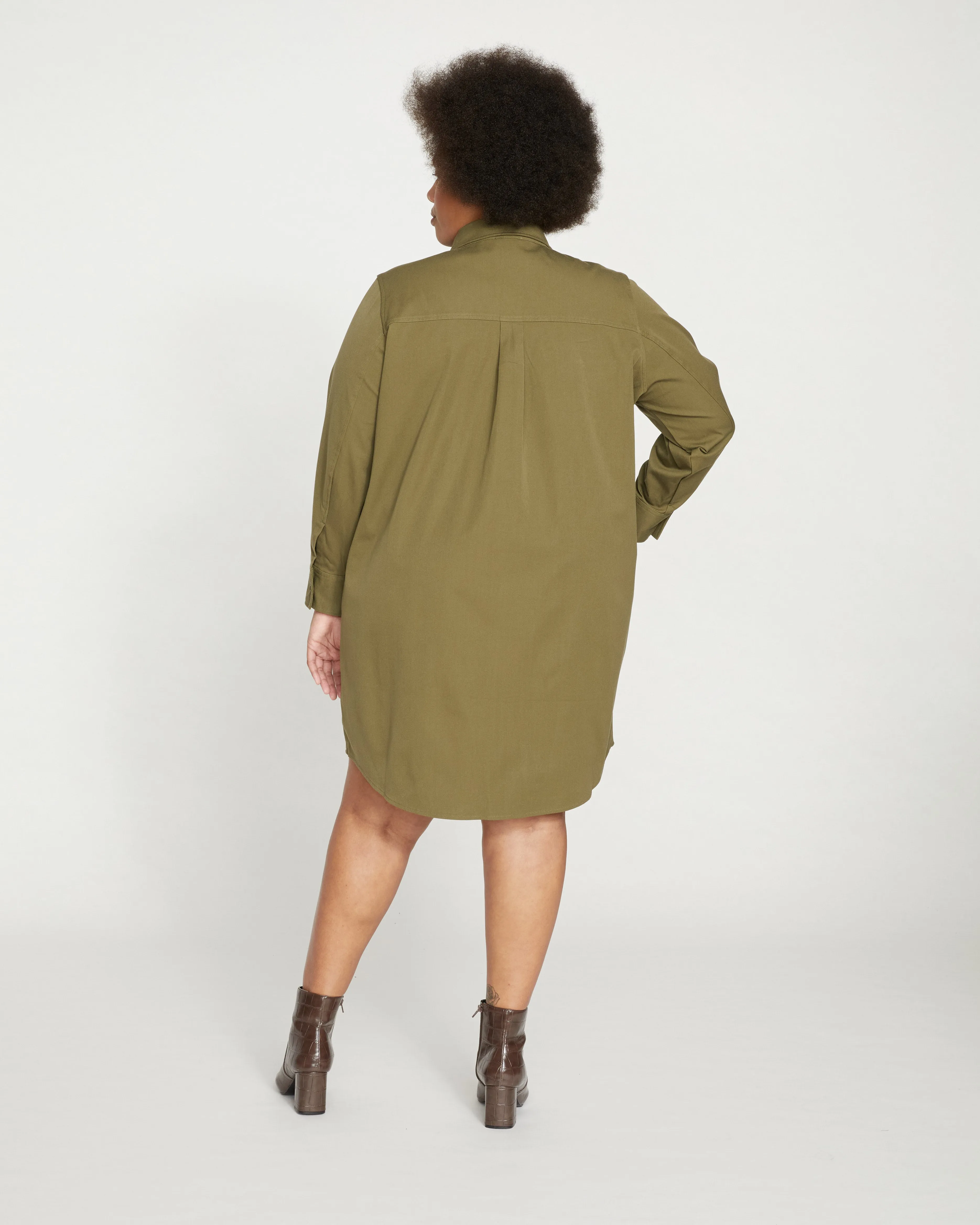 Kelly Stretch Cotton Twill Shirtdress - Ivy sold by Universal Standard product image thumbnail 4