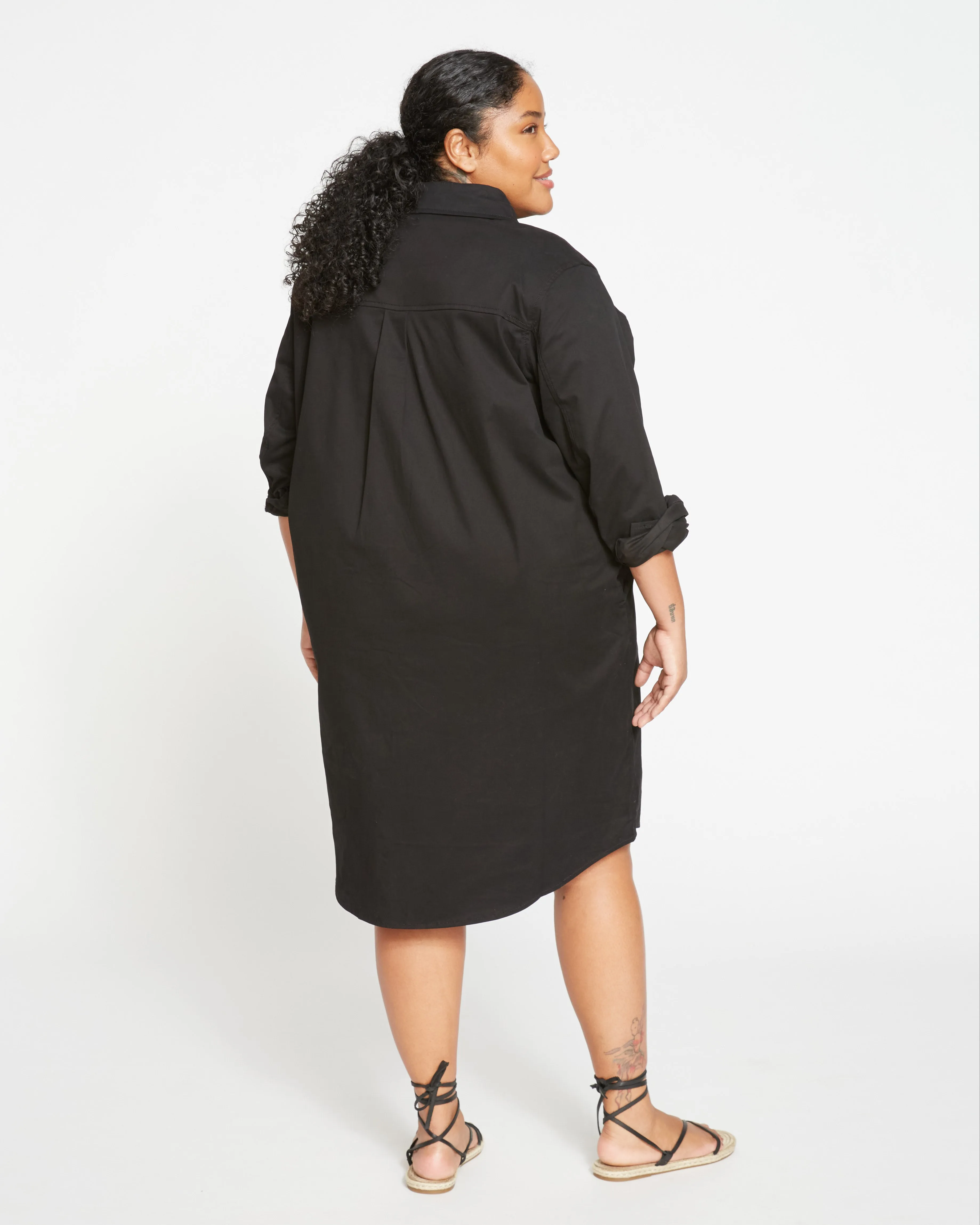 Kelly Stretch Cotton Twill Shirtdress - Black sold by Universal Standard product image thumbnail 4