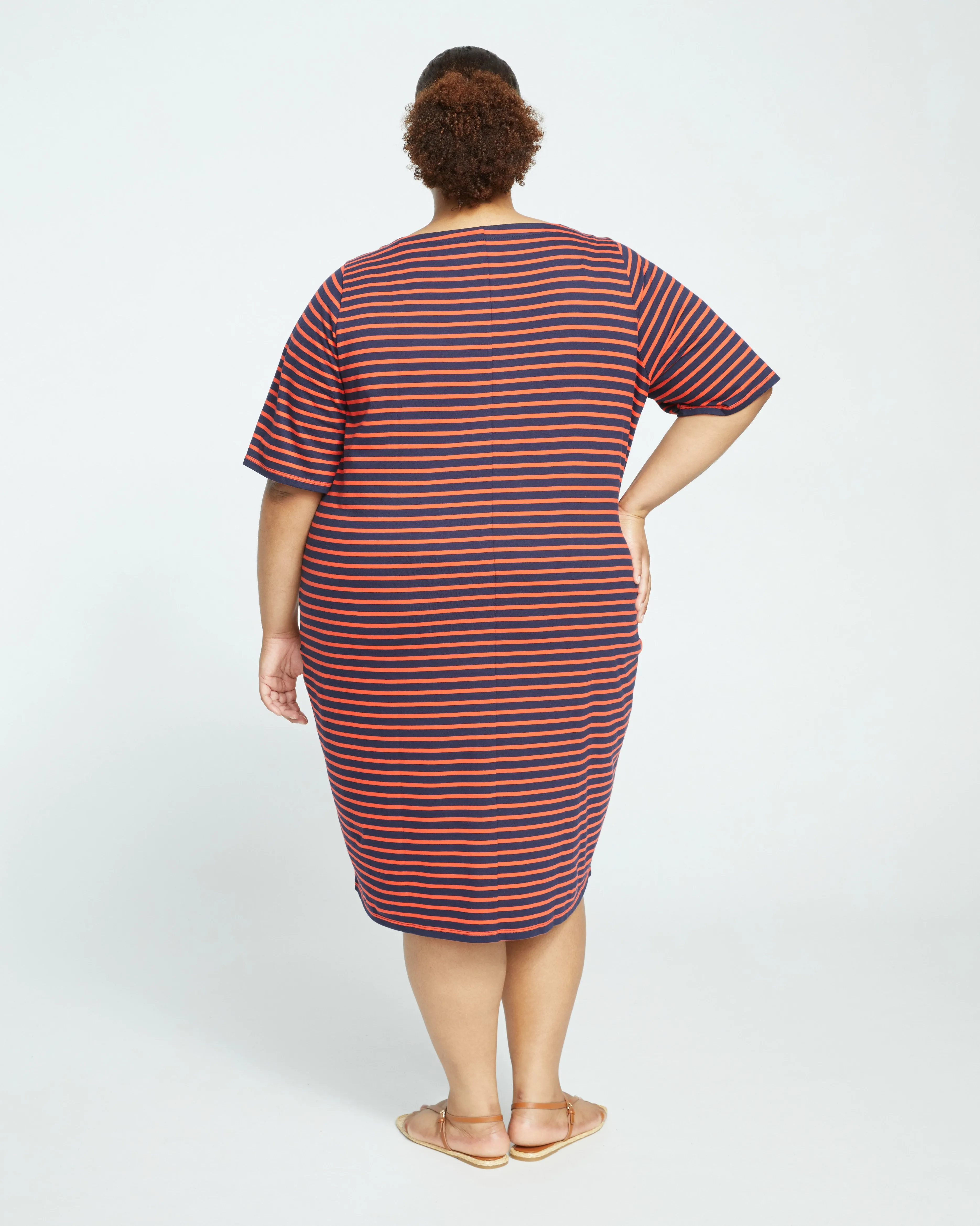 Belle Breton Stripe Jersey Dress - Navy/Red Stripe sold by Universal Standard product image thumbnail 4