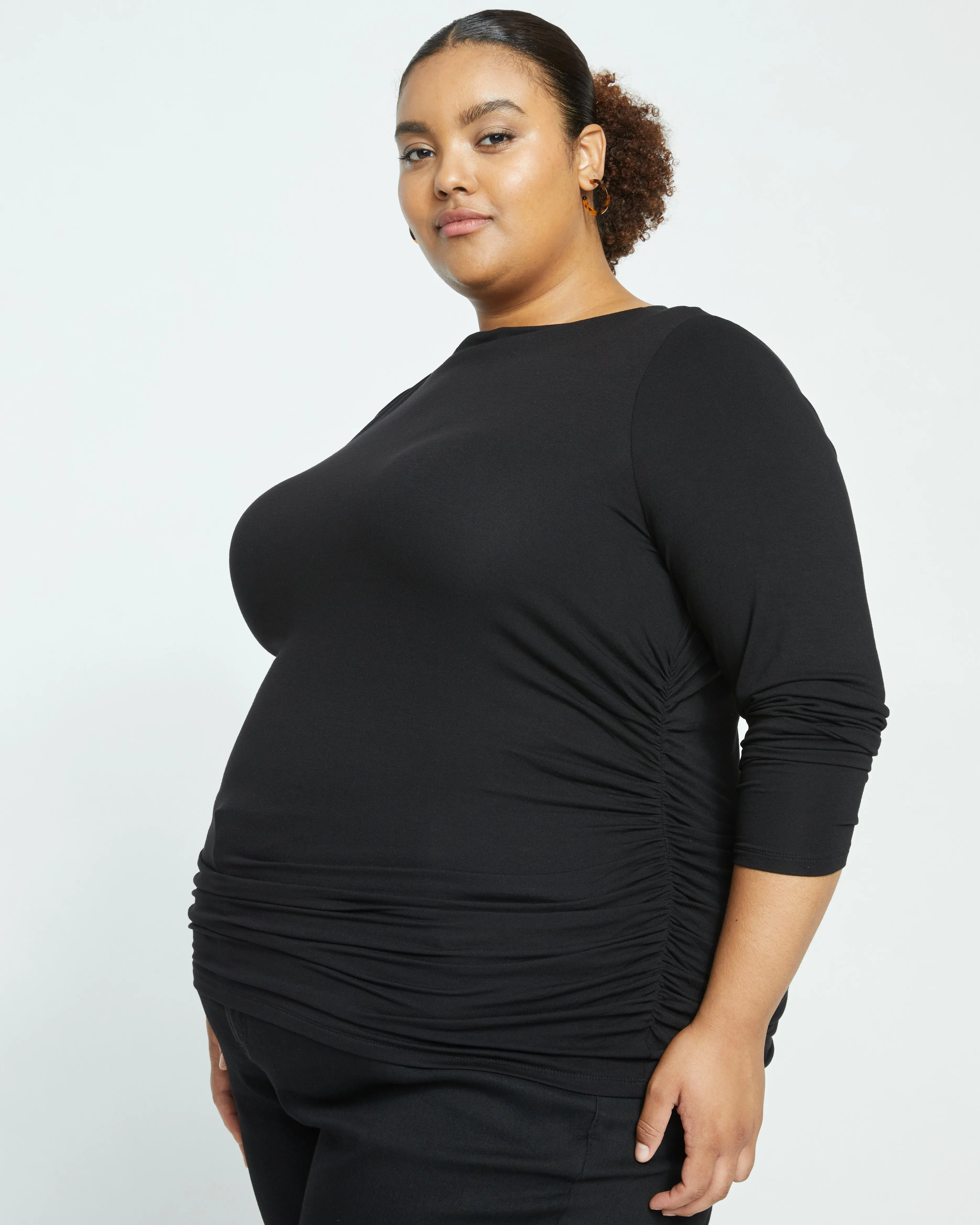 Louise Long Sleeve Liquid Jersey Top - Black sold by Universal Standard product image thumbnail 3