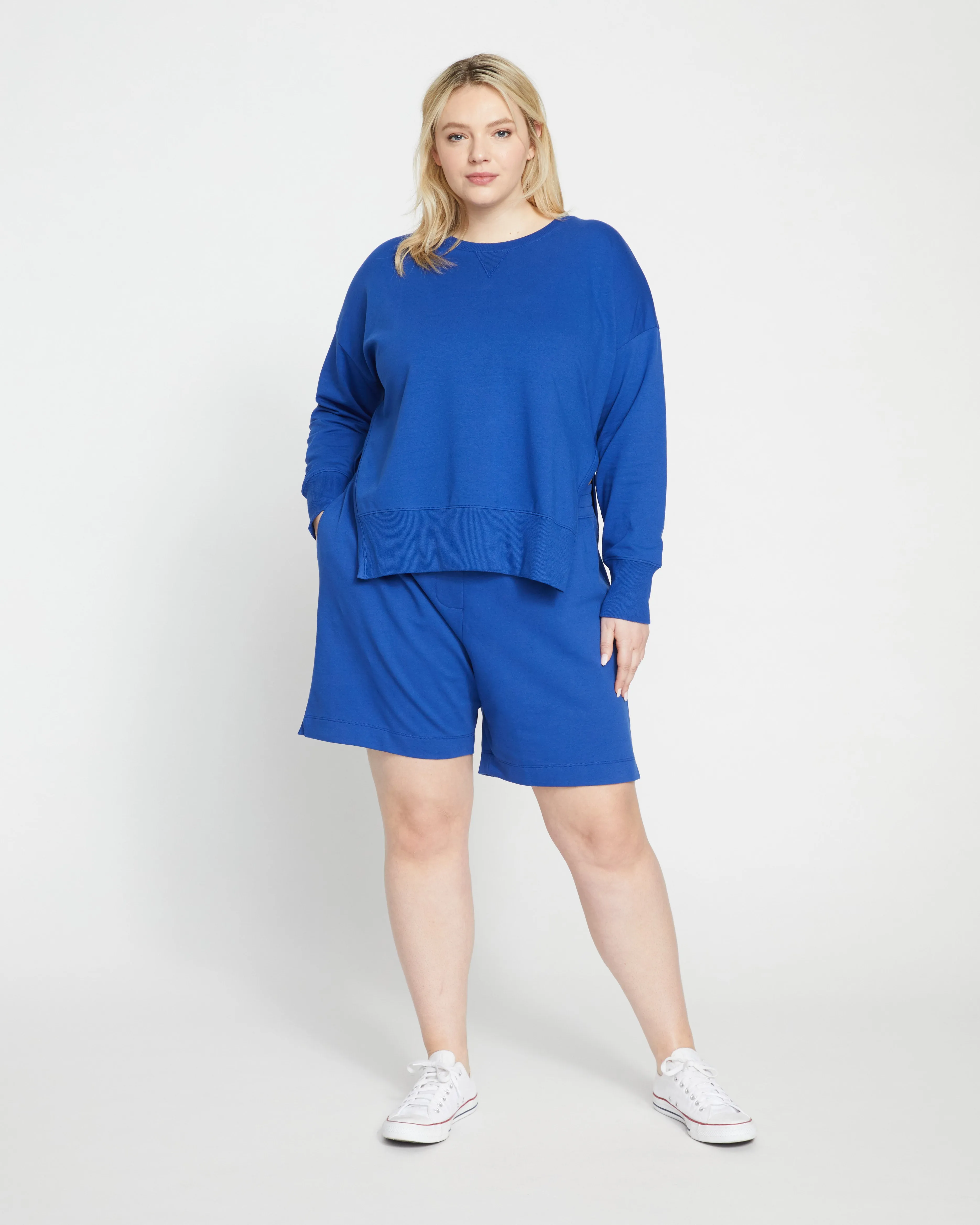 Fiona Side Slit Sweatshirt - Lapis sold by Universal Standard product image thumbnail 4