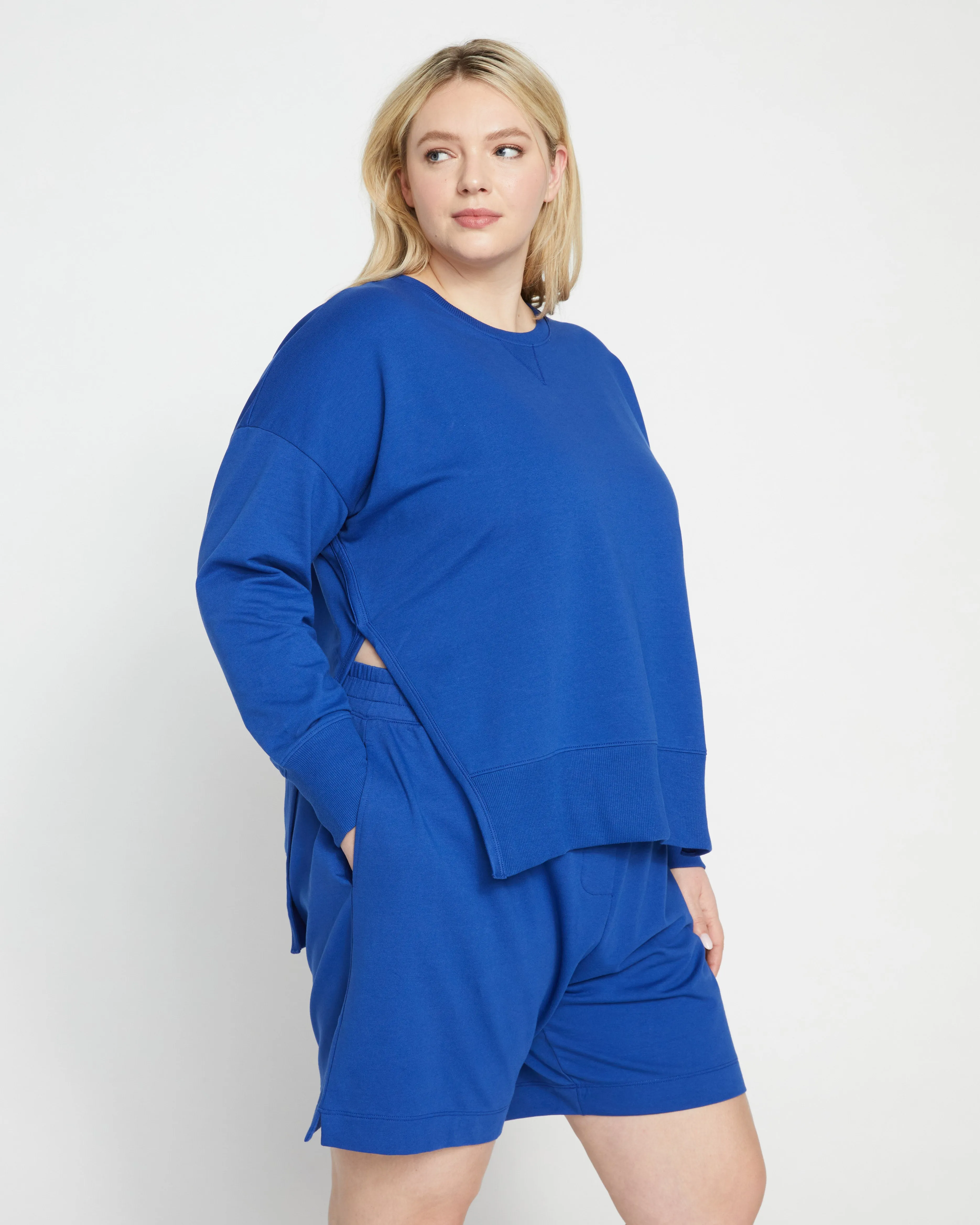 Fiona Side Slit Sweatshirt - Lapis sold by Universal Standard product image thumbnail 2
