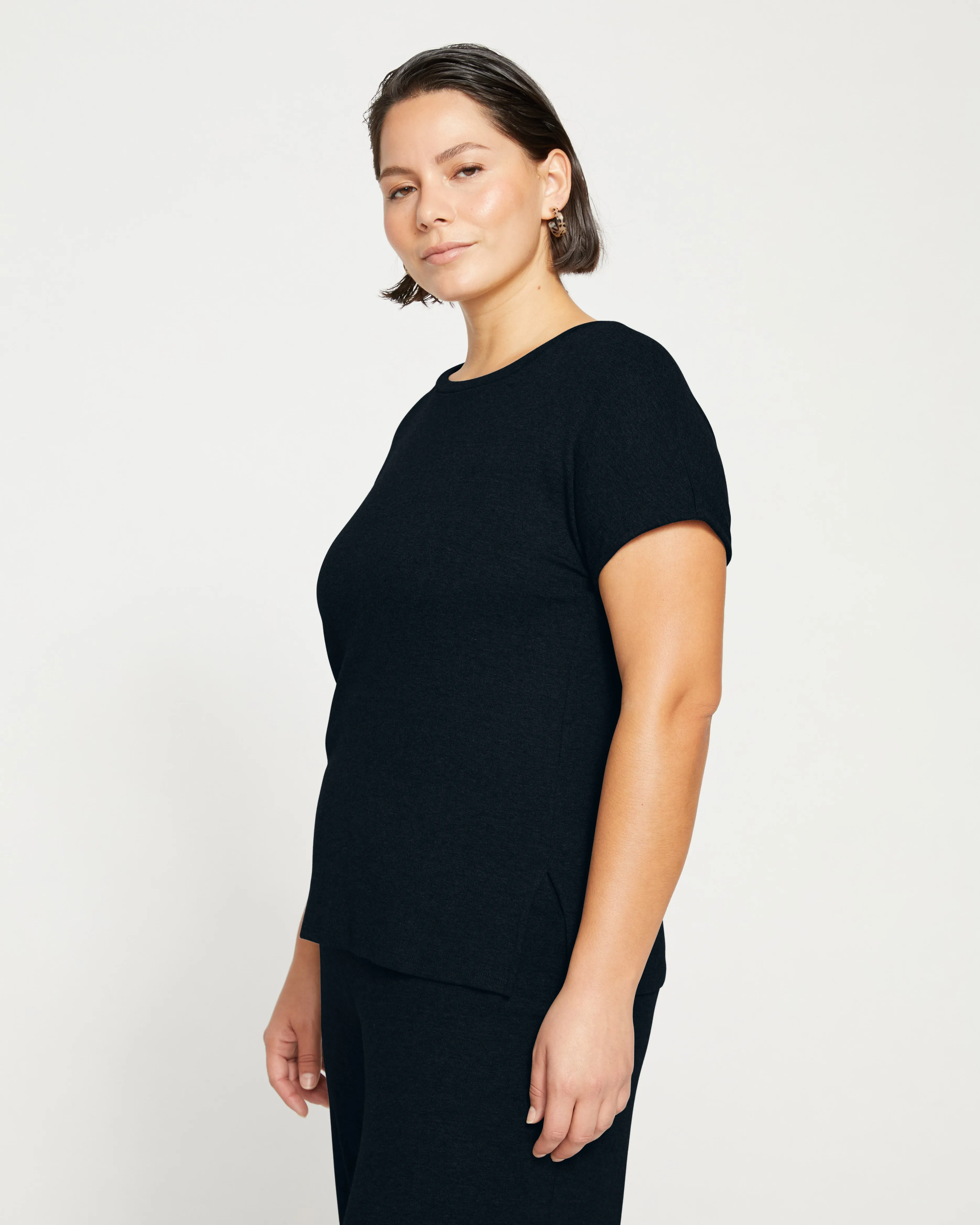 TravelKnit Relaxed Tee - Black sold by Universal Standard