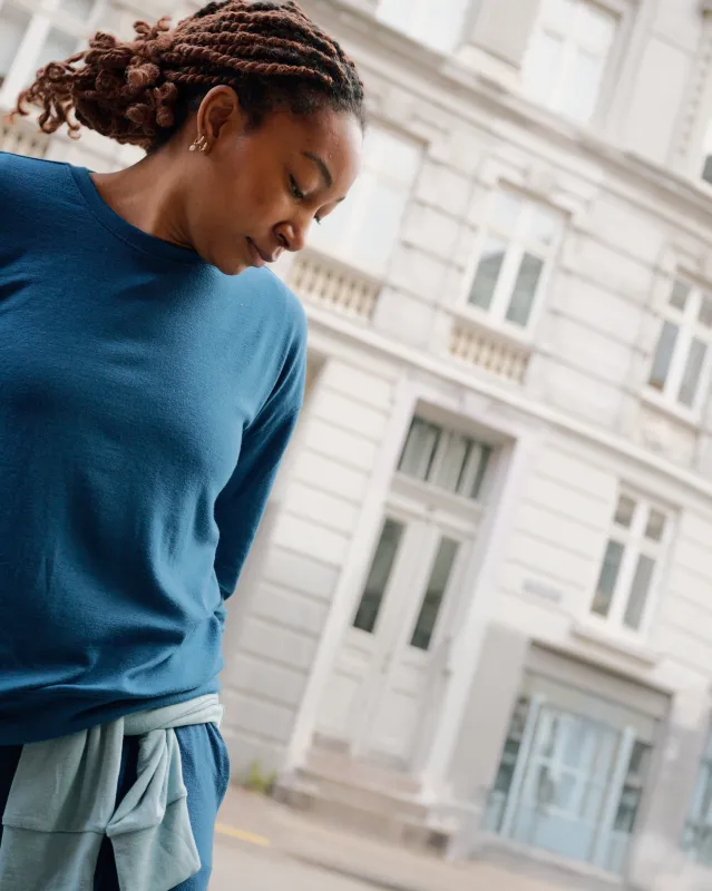 TravelKnit Sweatshirt - Blue Teal sold by Universal Standard