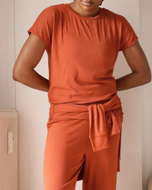 TravelKnit Relaxed Tee - Warm Russet sold by Universal Standard