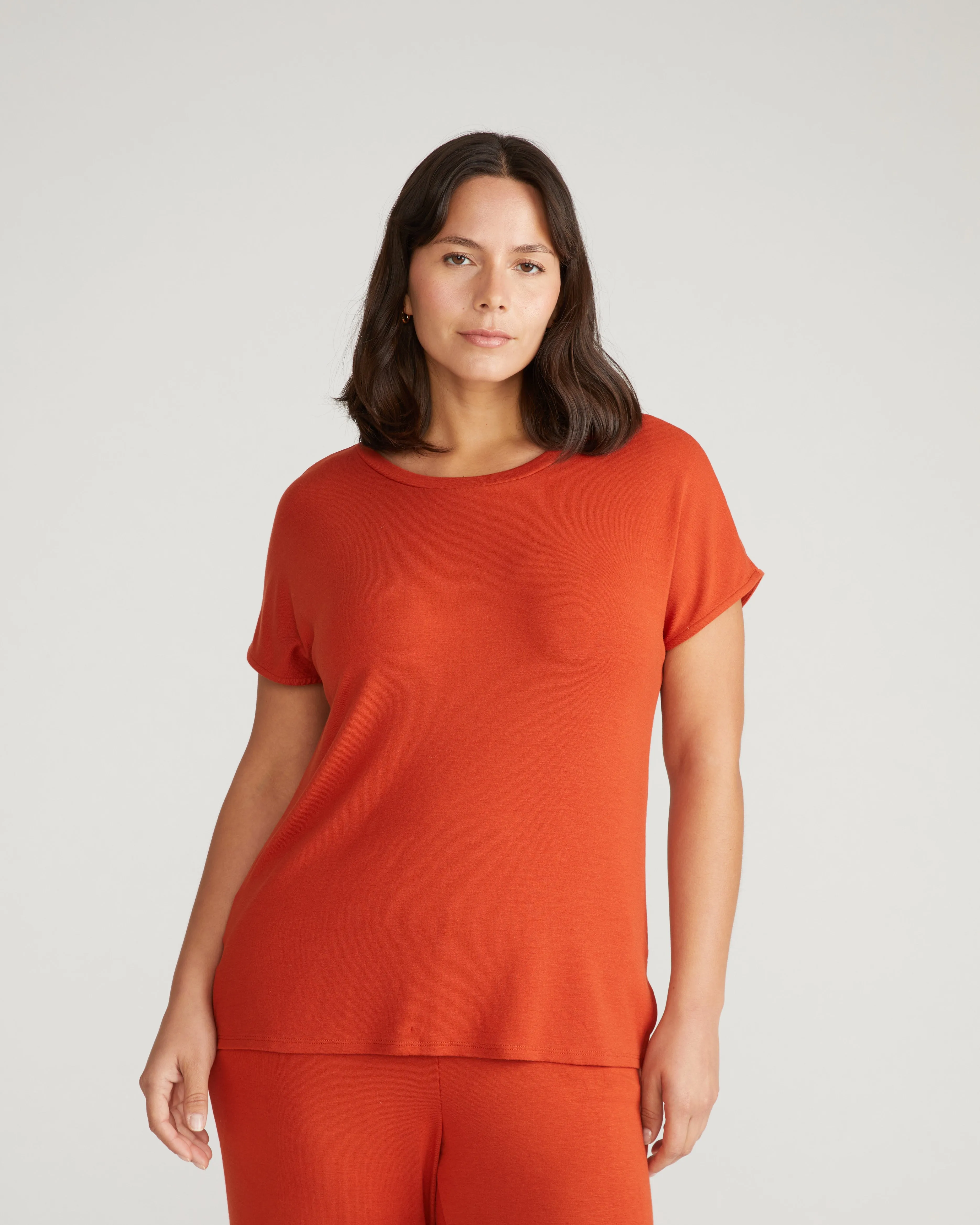 TravelKnit Relaxed Tee - Warm Russet sold by Universal Standard product image thumbnail 5