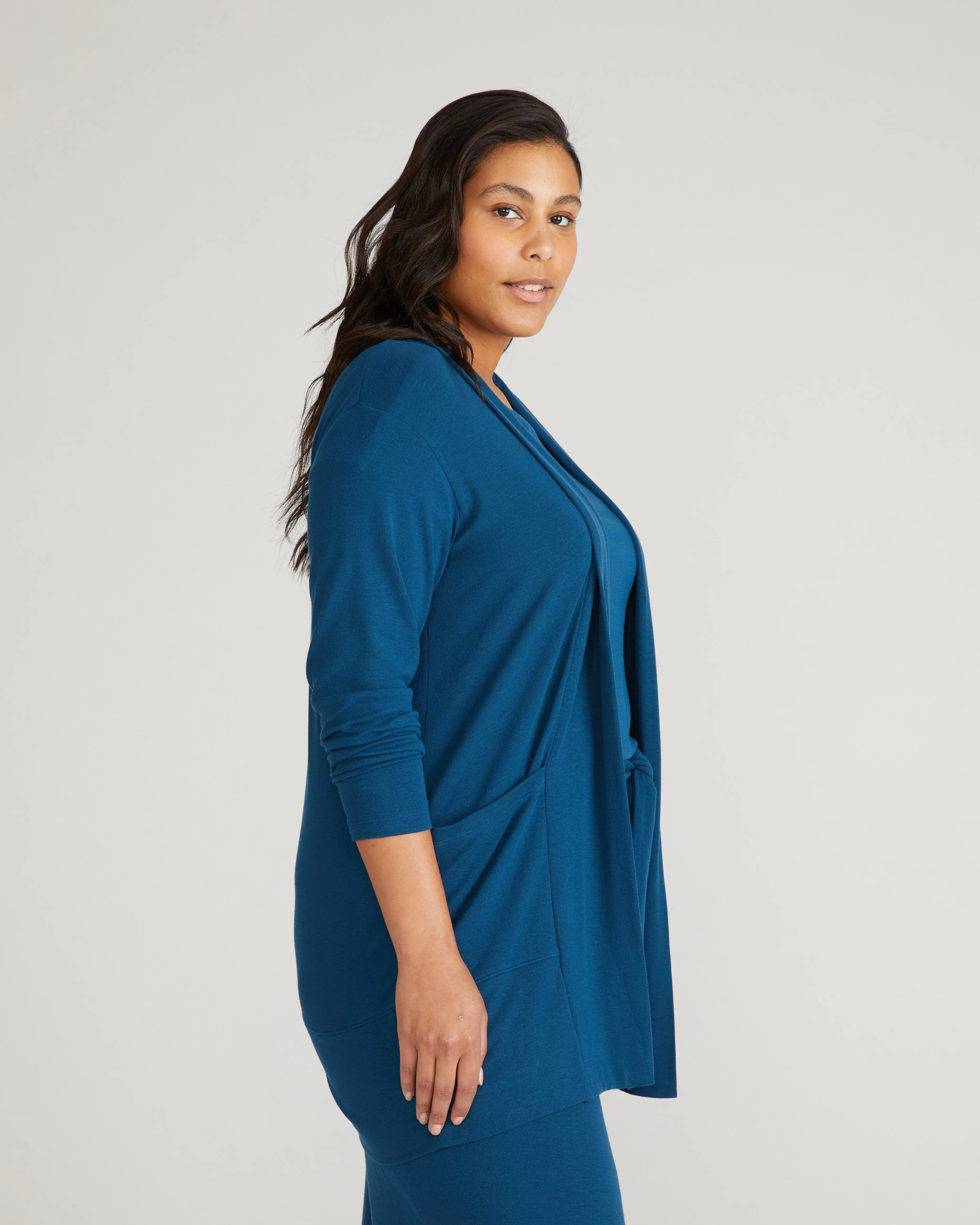 TravelKnit Minimalist Cardigan - Blue Teal sold by Universal Standard product image thumbnail 2