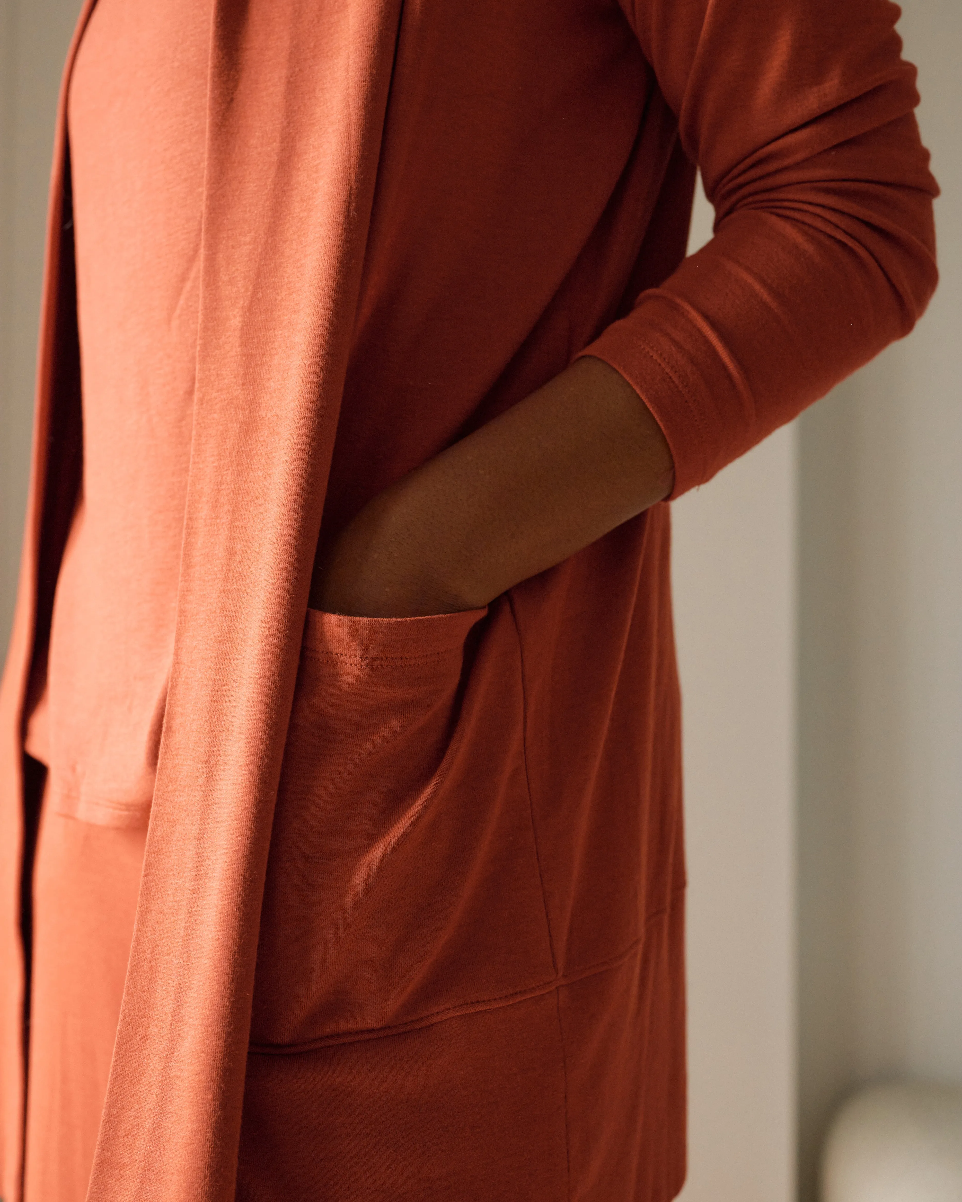 TravelKnit Minimalist Cardigan - Warm Russet sold by Universal Standard product image thumbnail 3