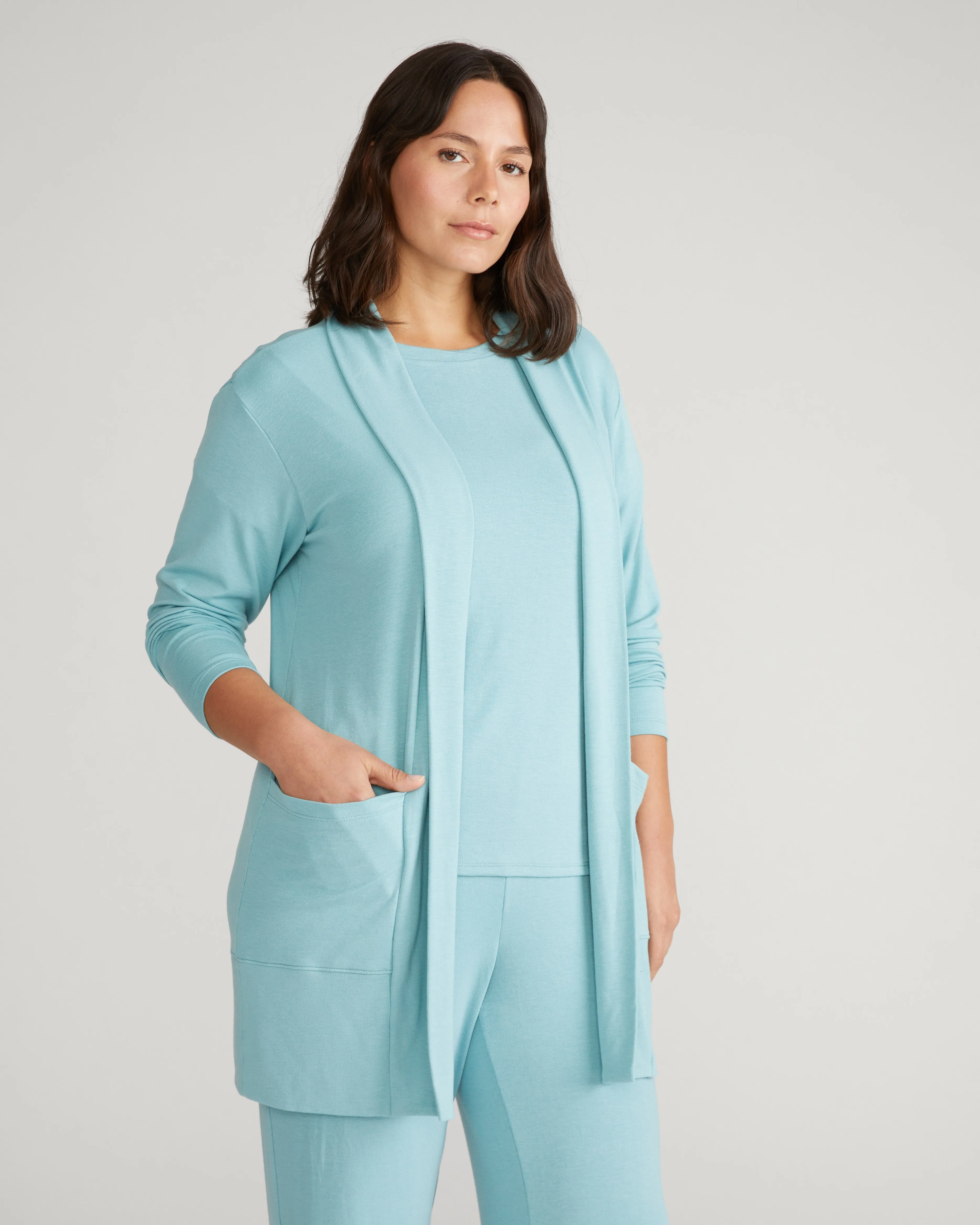 TravelKnit Minimalist Cardigan - Cameo Blue sold by Universal Standard product image thumbnail 5