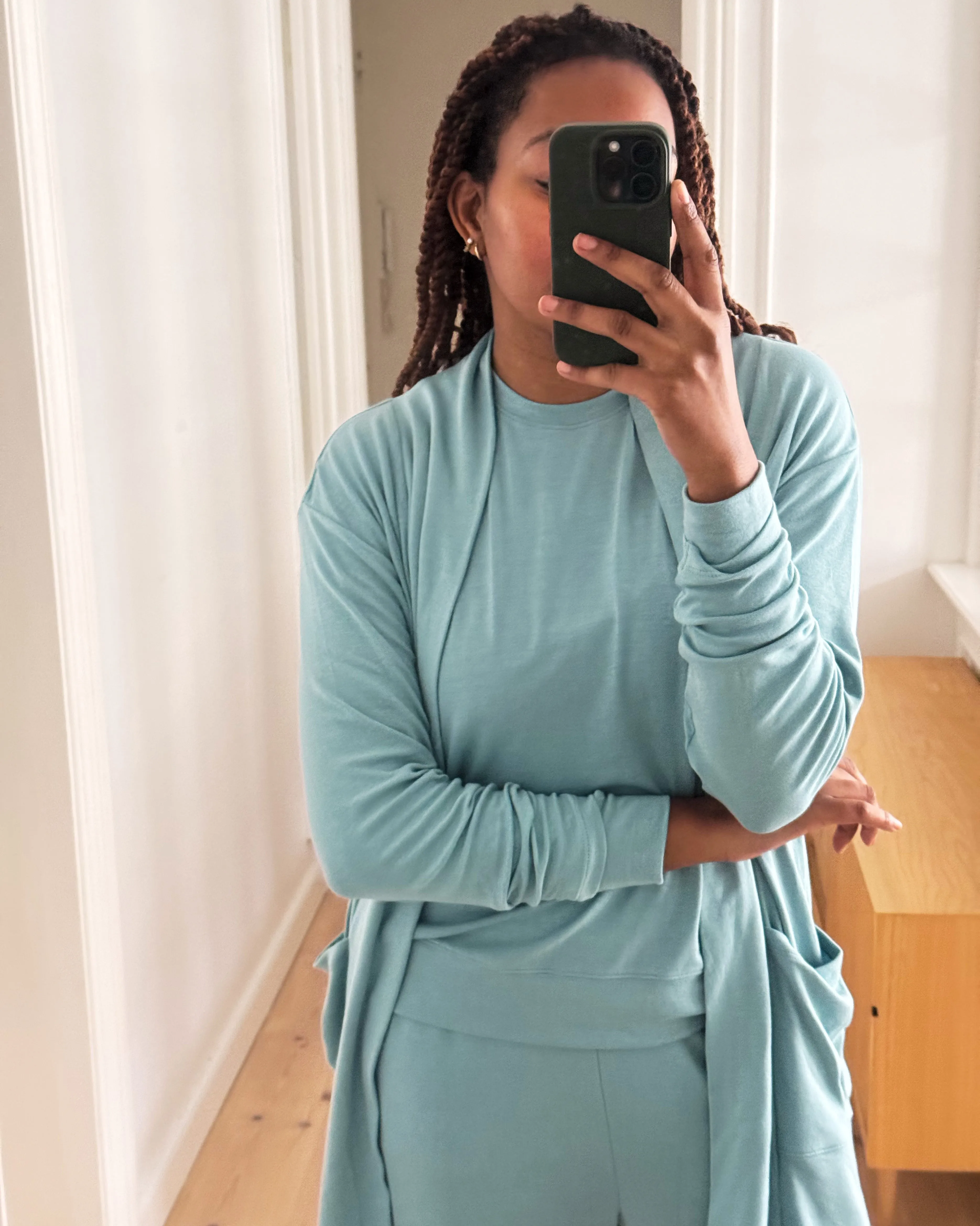 TravelKnit Minimalist Cardigan - Cameo Blue sold by Universal Standard product image thumbnail 2