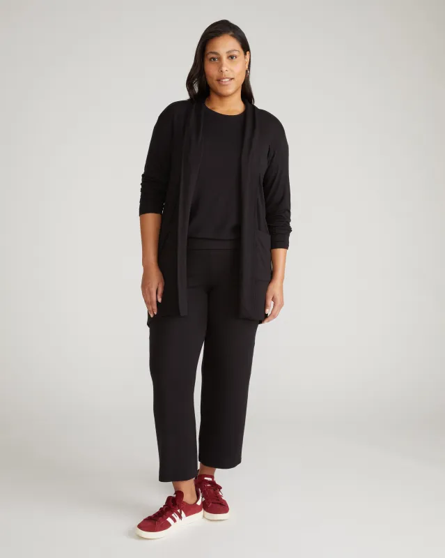 TravelKnit Minimalist Cardigan - Black sold by Universal Standard