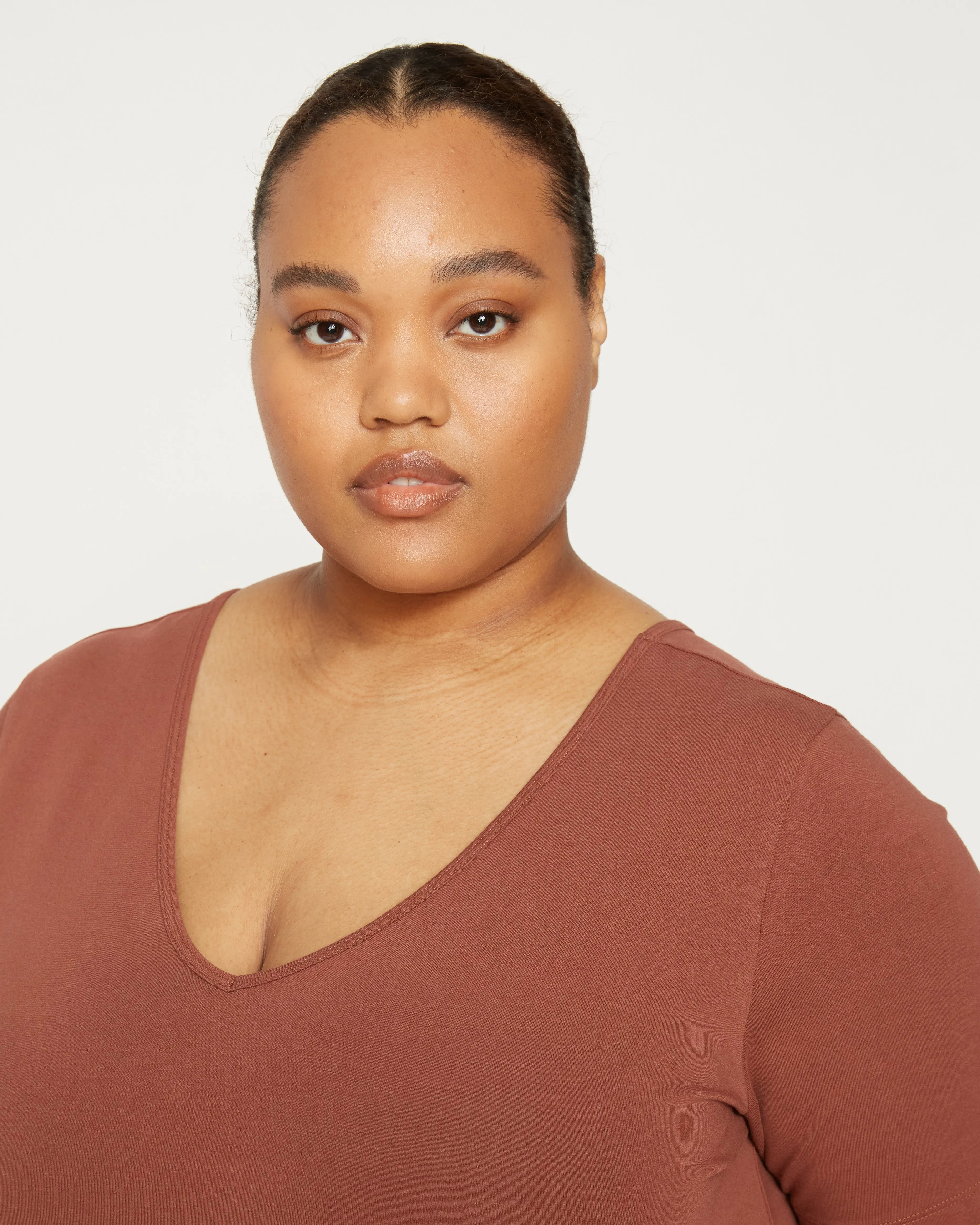 Double V Tee - Cinnamon sold by Universal Standard