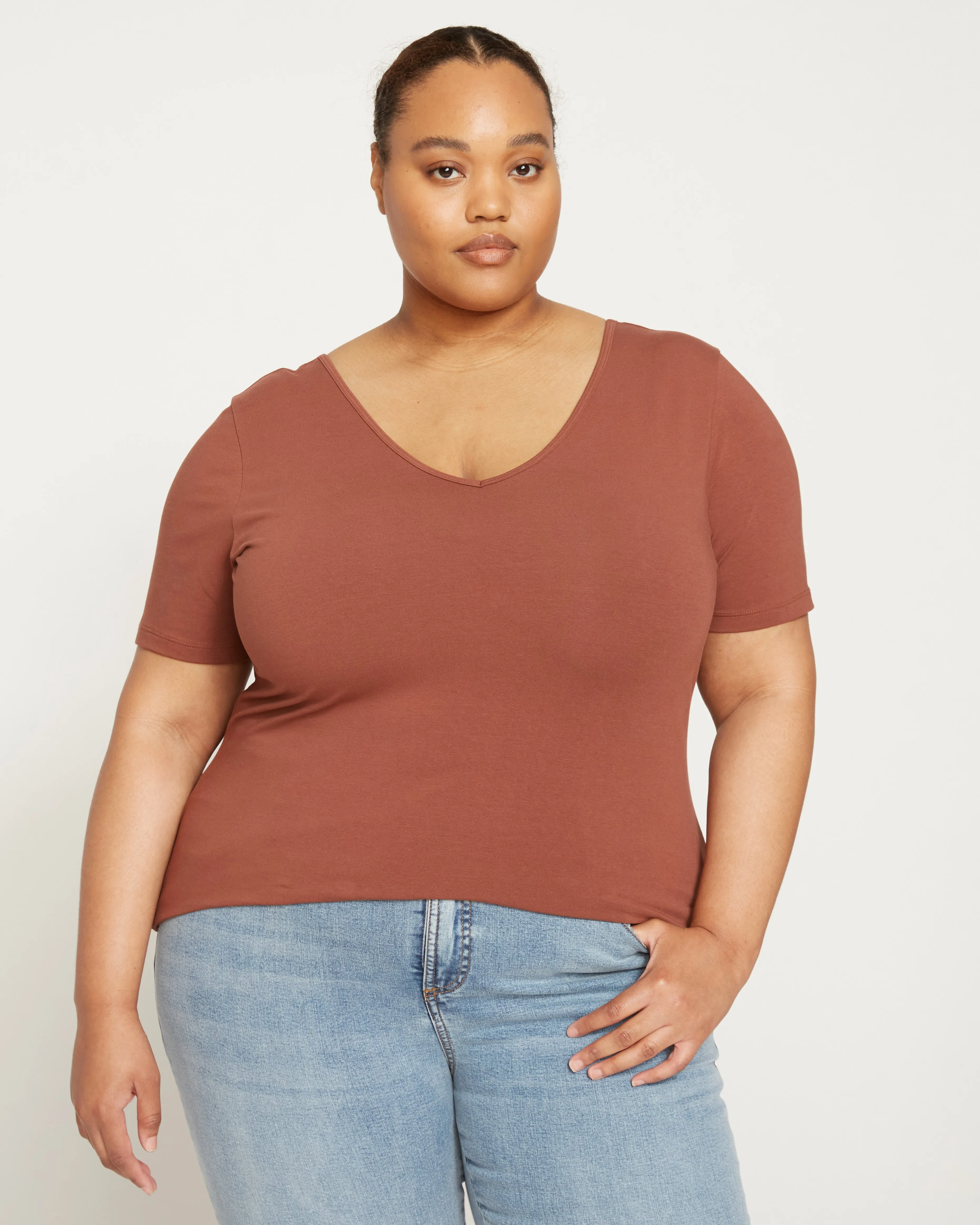 Double V Tee - Cinnamon sold by Universal Standard product image thumbnail 3