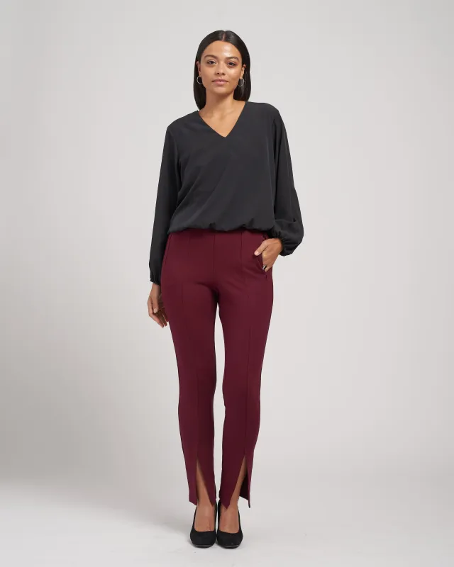 Flaunt Slit Signature Ponte Pants - Oxblood sold by Universal Standard