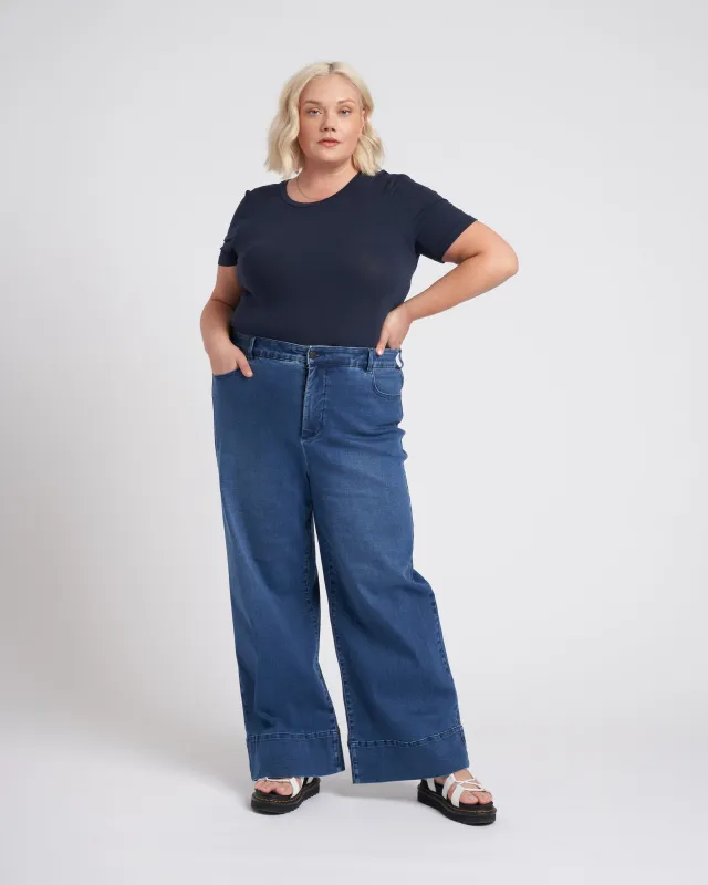 Carrie High Rise Wide Leg Jeans - True Blue sold by Universal Standard