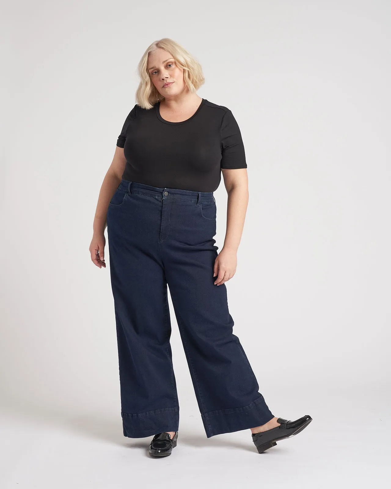 Carrie High Rise Wide Leg Jeans - Dark Indigo sold by Universal Standard