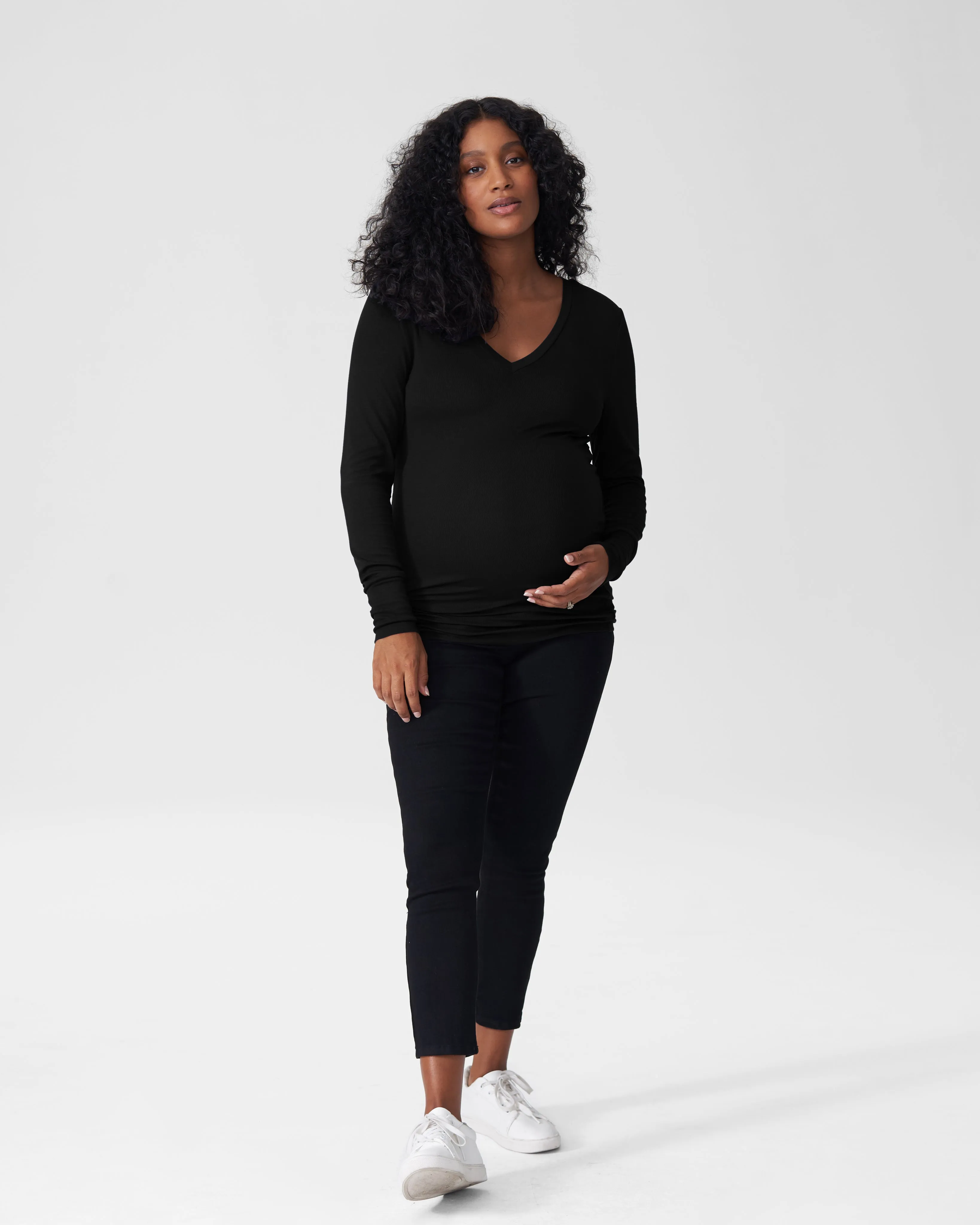 Foundation Long Sleeve V Neck Tee Mom - Black sold by Universal Standard product image thumbnail 2