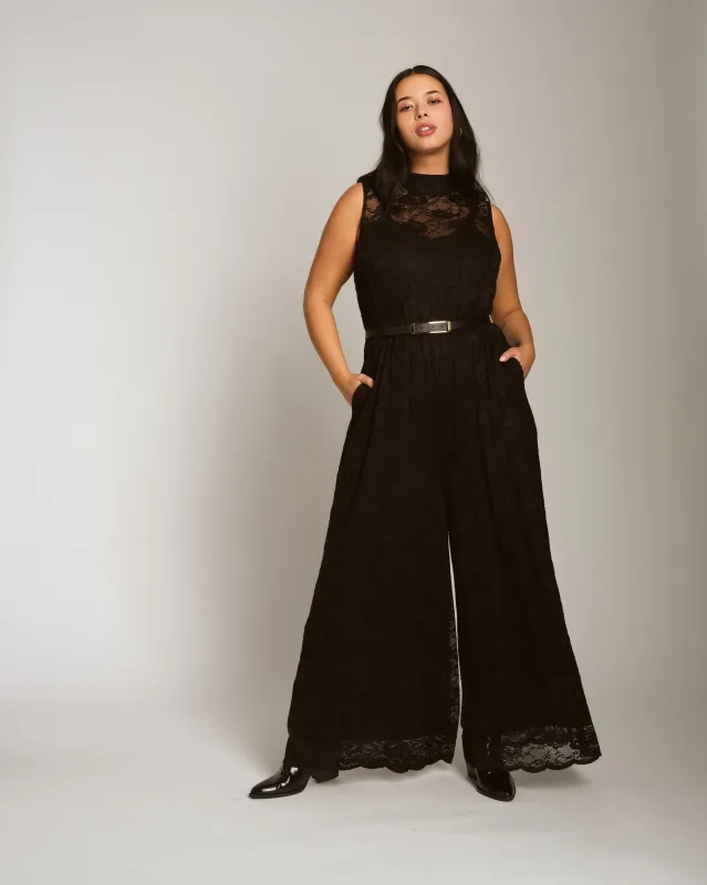 Celia Lace Jumpsuit - Black sold by Universal Standard